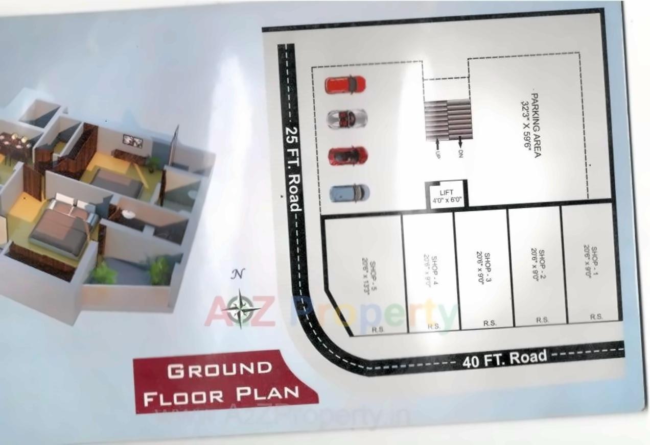Layout of real estate project Shivam Flats located at Mavdi, Rajkot, Gujarat