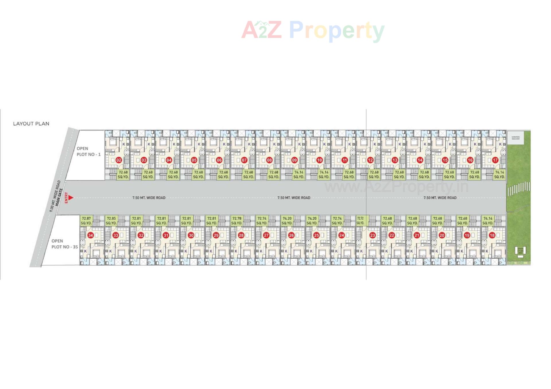 Layout of real estate project Shree Diwali Upvan located at Mavdi, Rajkot, Gujarat