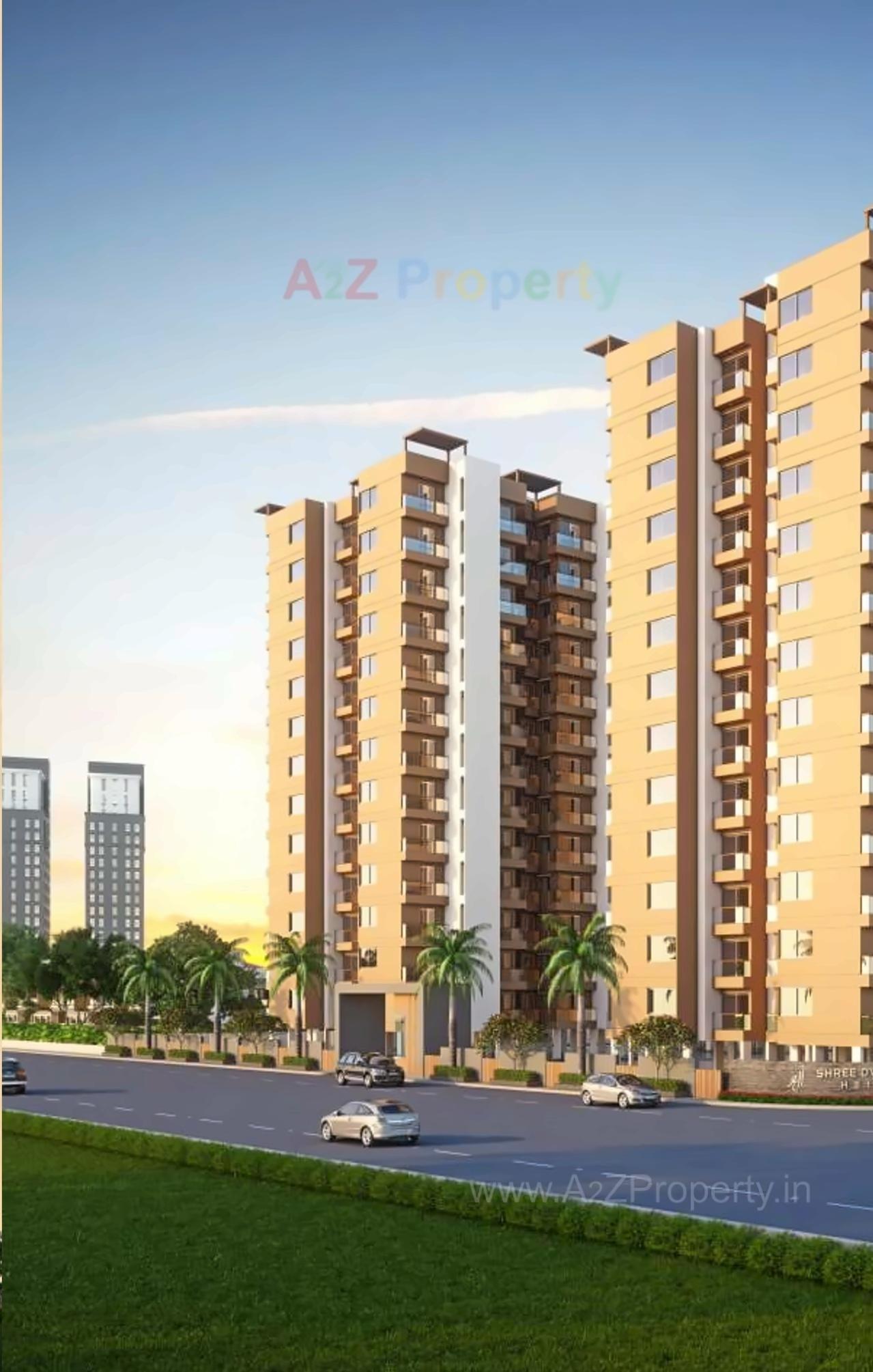 3D Elevation of real estate project Shree Dwarkadhish Heights located at Rajkot, Rajkot, Gujarat