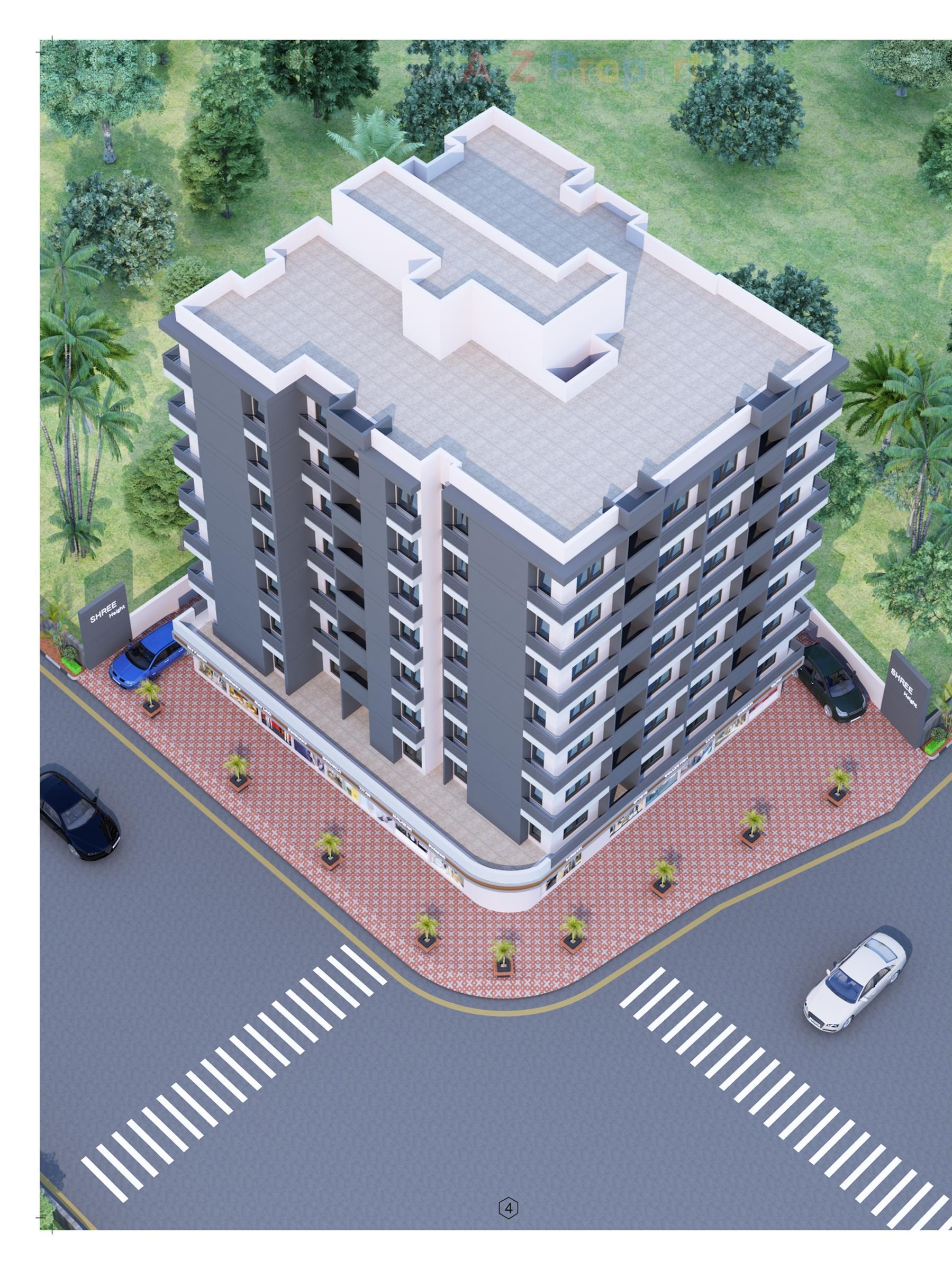 3D Elevation of real estate project Shree Heights located at Kothariya, Rajkot, Gujarat