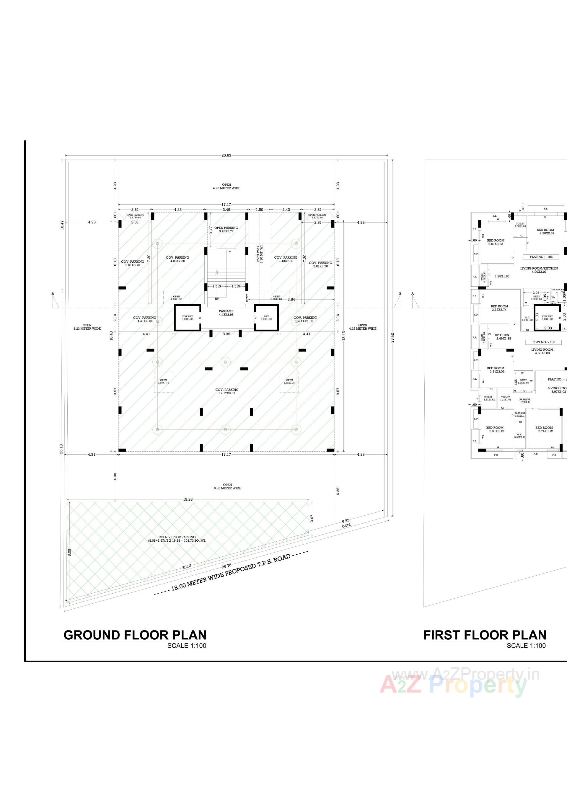 Layout of real estate project Shree Laxmiji Apartment located at Anandpur, Rajkot, Gujarat