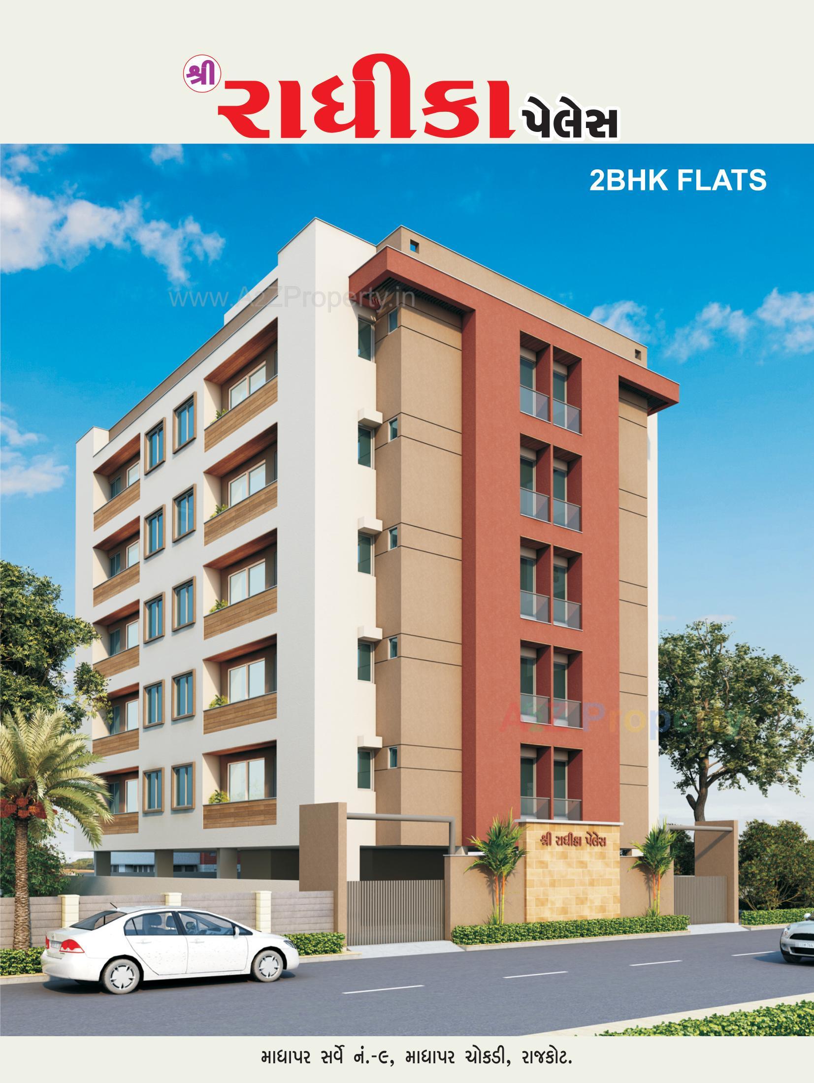 3D Elevation of real estate project Shree Radhika Palace located at Madhapar, Rajkot, Gujarat