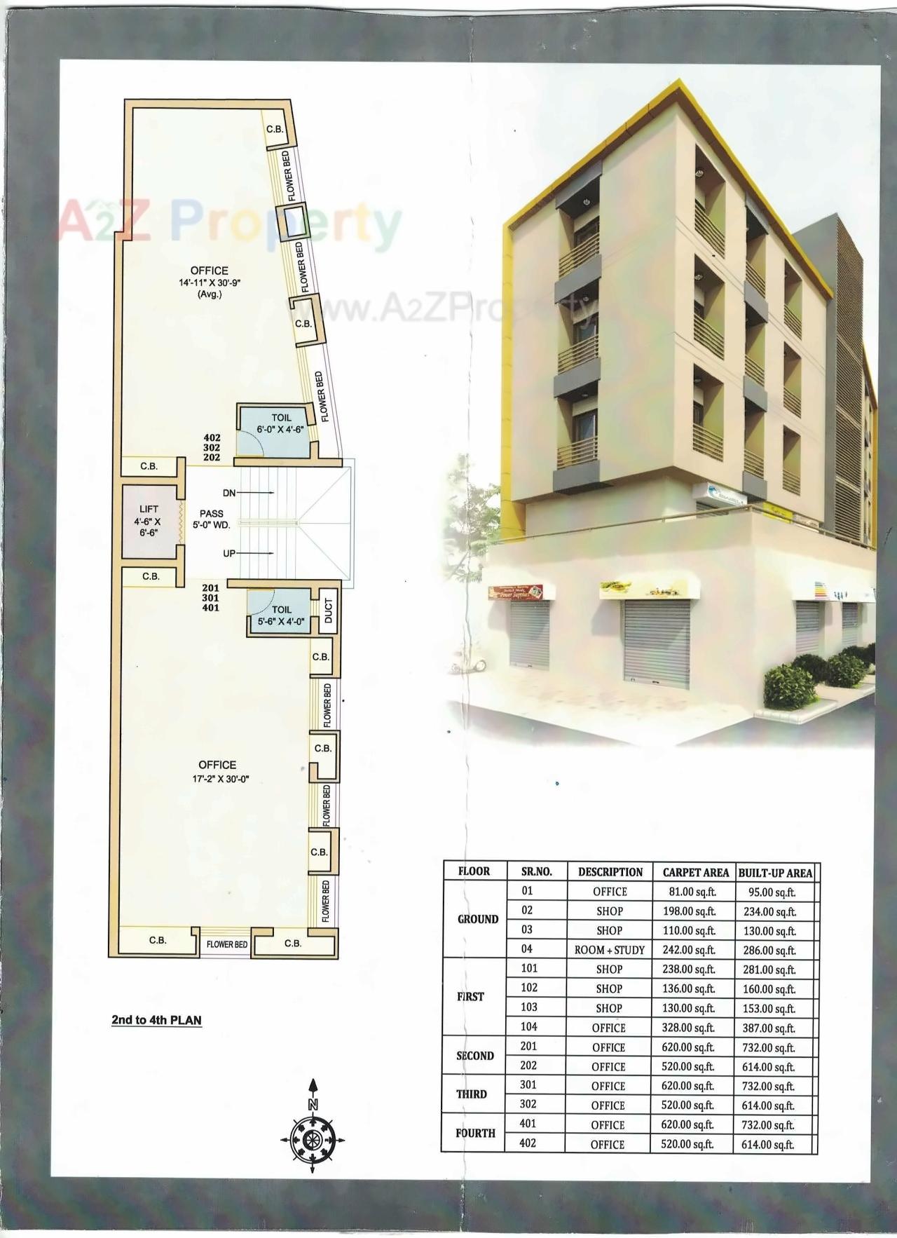 Layout of real estate project Shri Hemendra Business Centre located at Rajkot, Rajkot, Gujarat