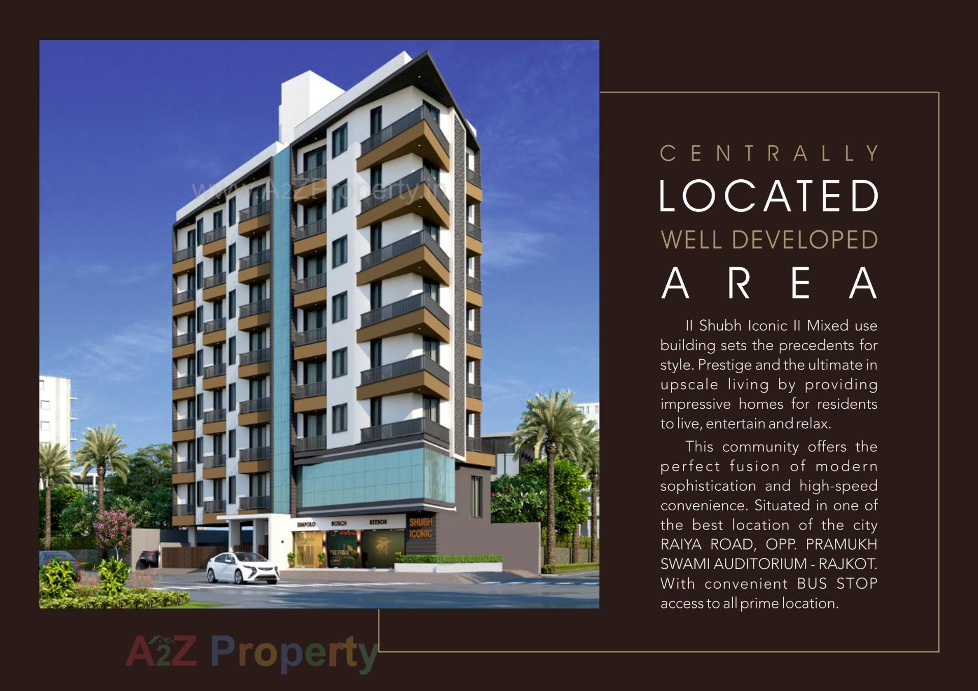 3D Elevation of real estate project Shubh Iconic located at Raiya, Rajkot, Gujarat