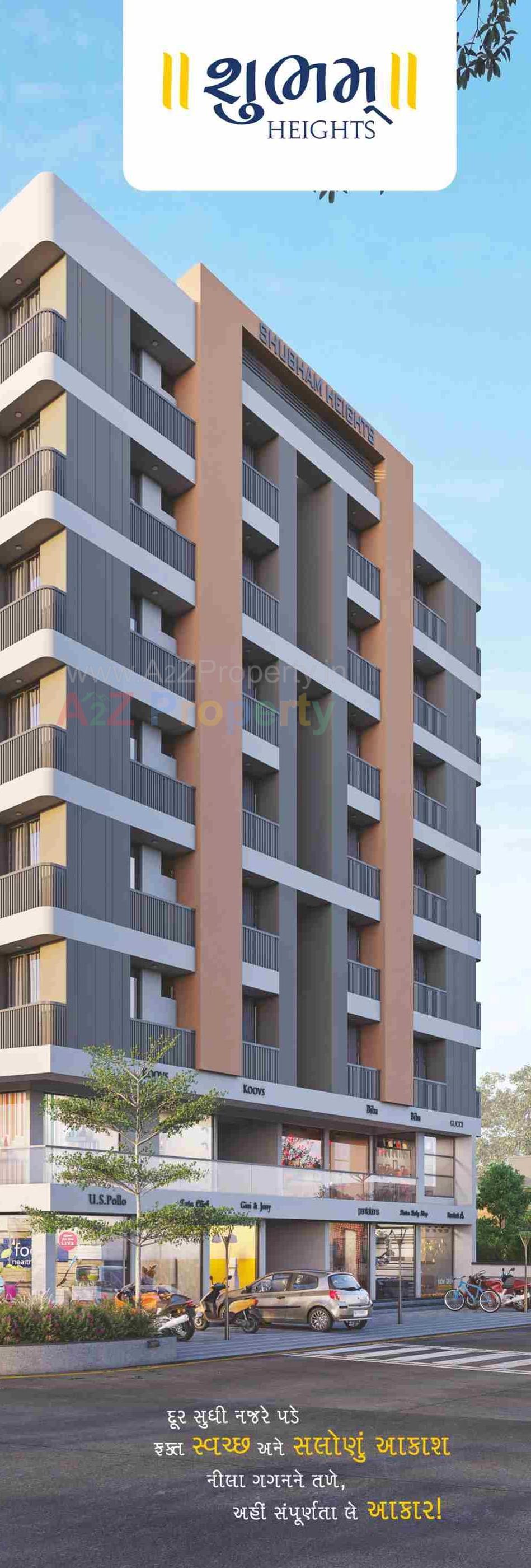 3D Elevation of real estate project Shubham Heights located at Ghanteshwar, Rajkot, Gujarat