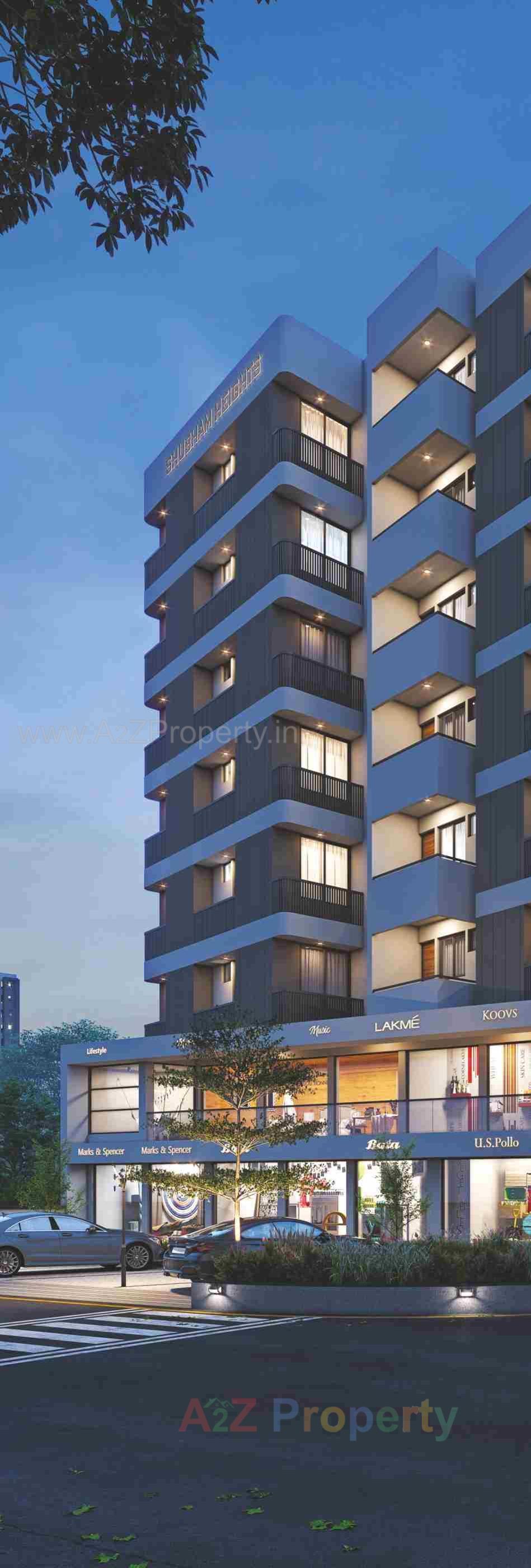 3D Elevation of real estate project Shubham Heights located at Ghanteshwar, Rajkot, Gujarat