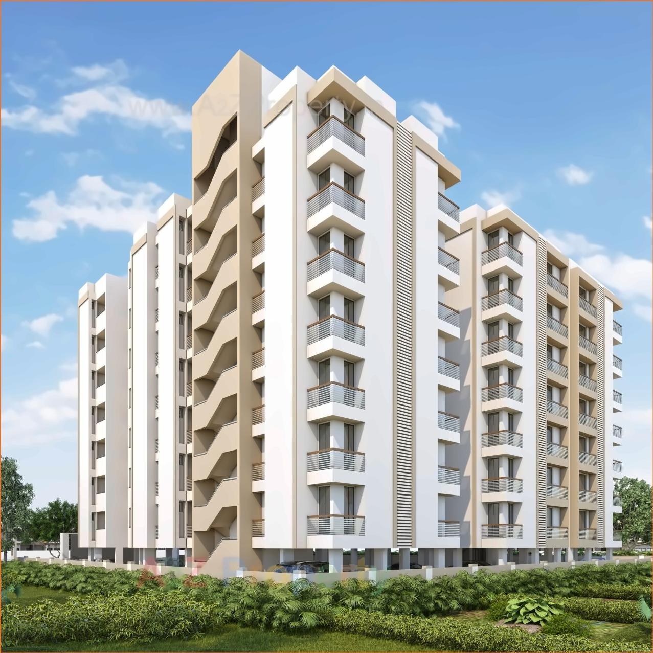 3D Elevation of real estate project Shukan Homes located at Mavdi, Rajkot, Gujarat