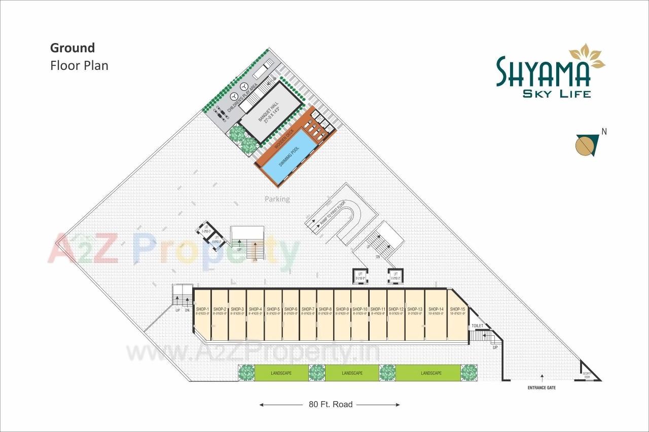Layout of real estate project Shyama Sky Life located at Rajkot, Rajkot, Gujarat