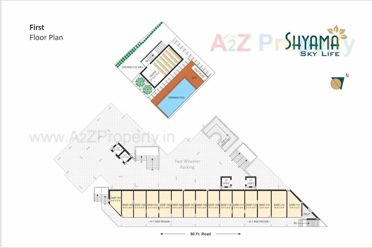 Layout of real estate project Shyama Sky Life located at Rajkot, Rajkot, Gujarat
