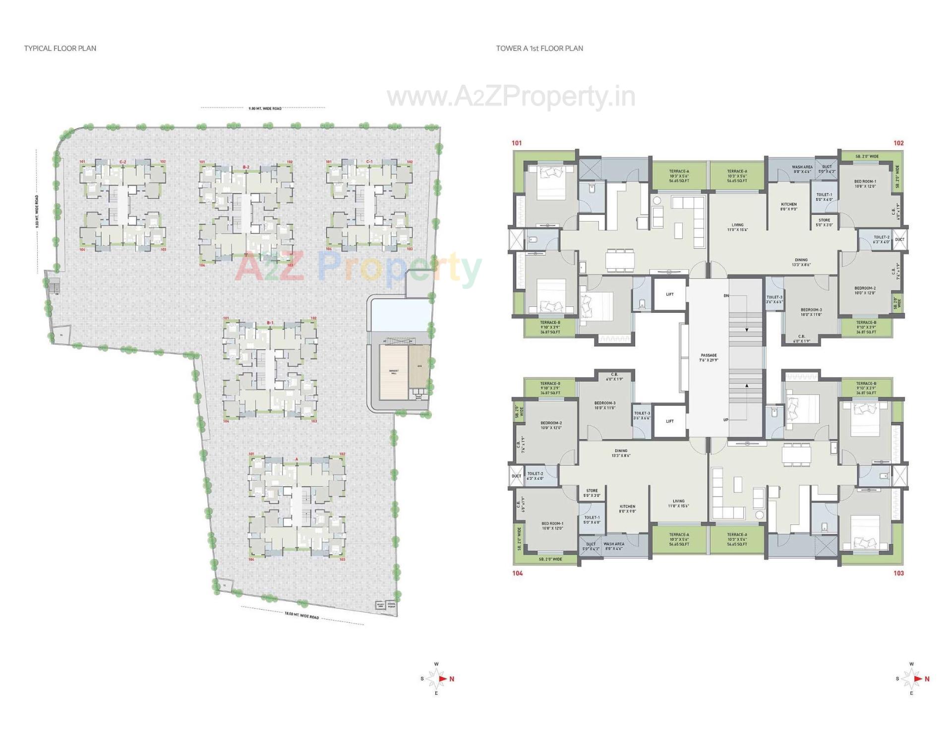 Layout of real estate project Shyamal Satva located at Mavdi, Rajkot, Gujarat