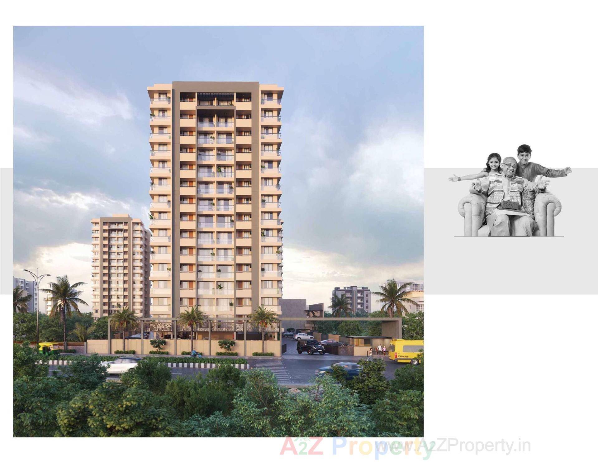 3D Elevation of real estate project Shyamal Satva located at Mavdi, Rajkot, Gujarat