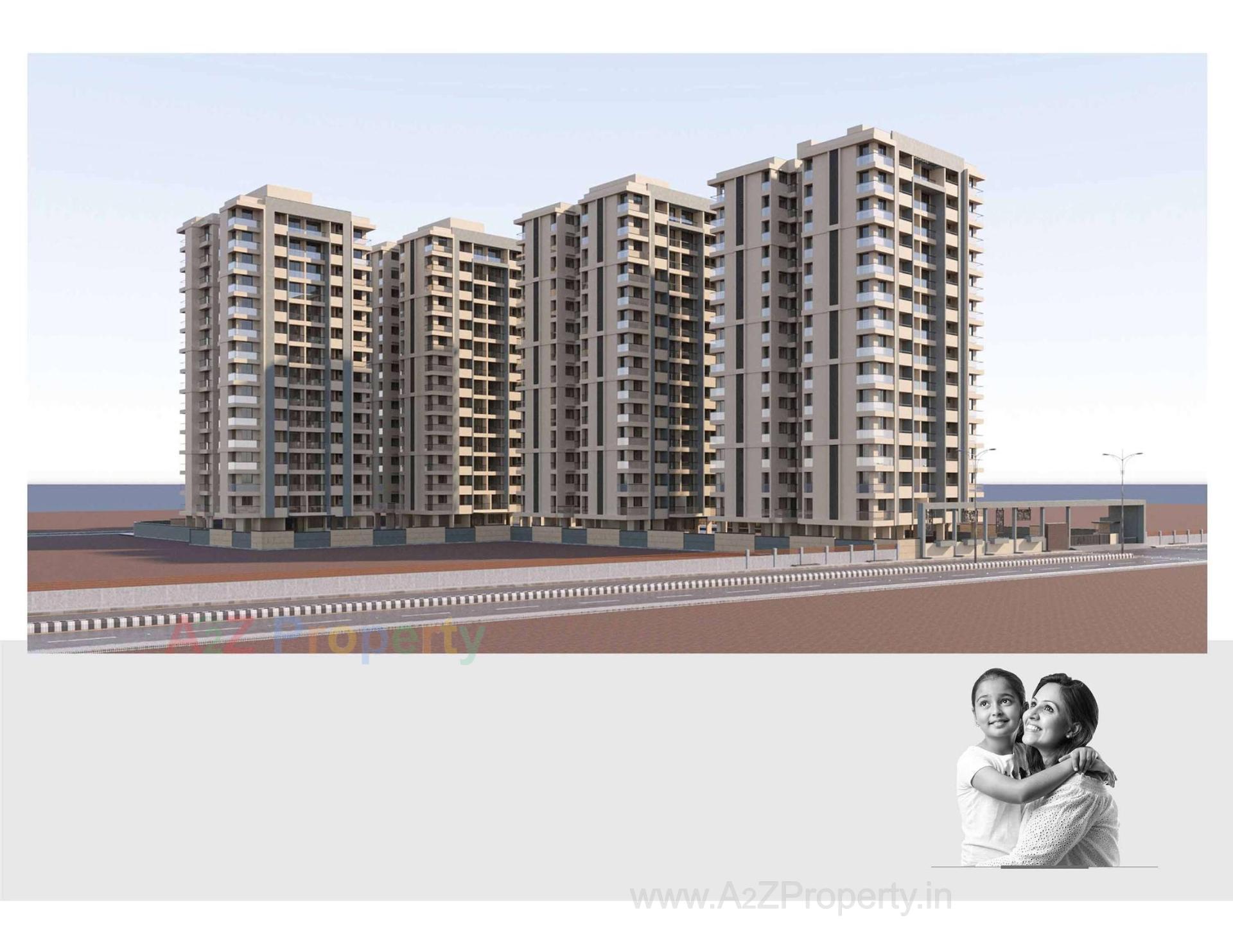 3D Elevation of real estate project Shyamal Satva located at Mavdi, Rajkot, Gujarat