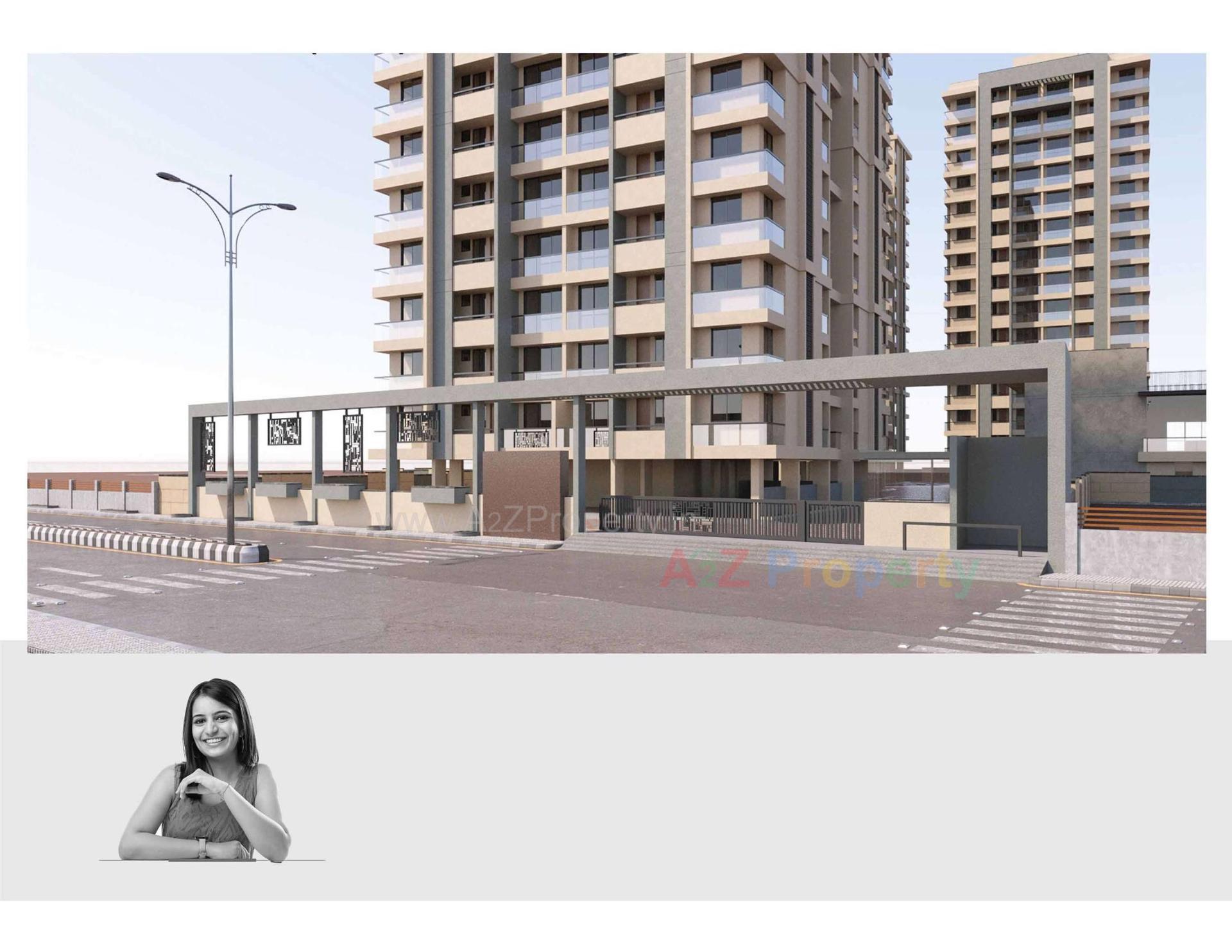 3D Elevation of real estate project Shyamal Satva located at Mavdi, Rajkot, Gujarat