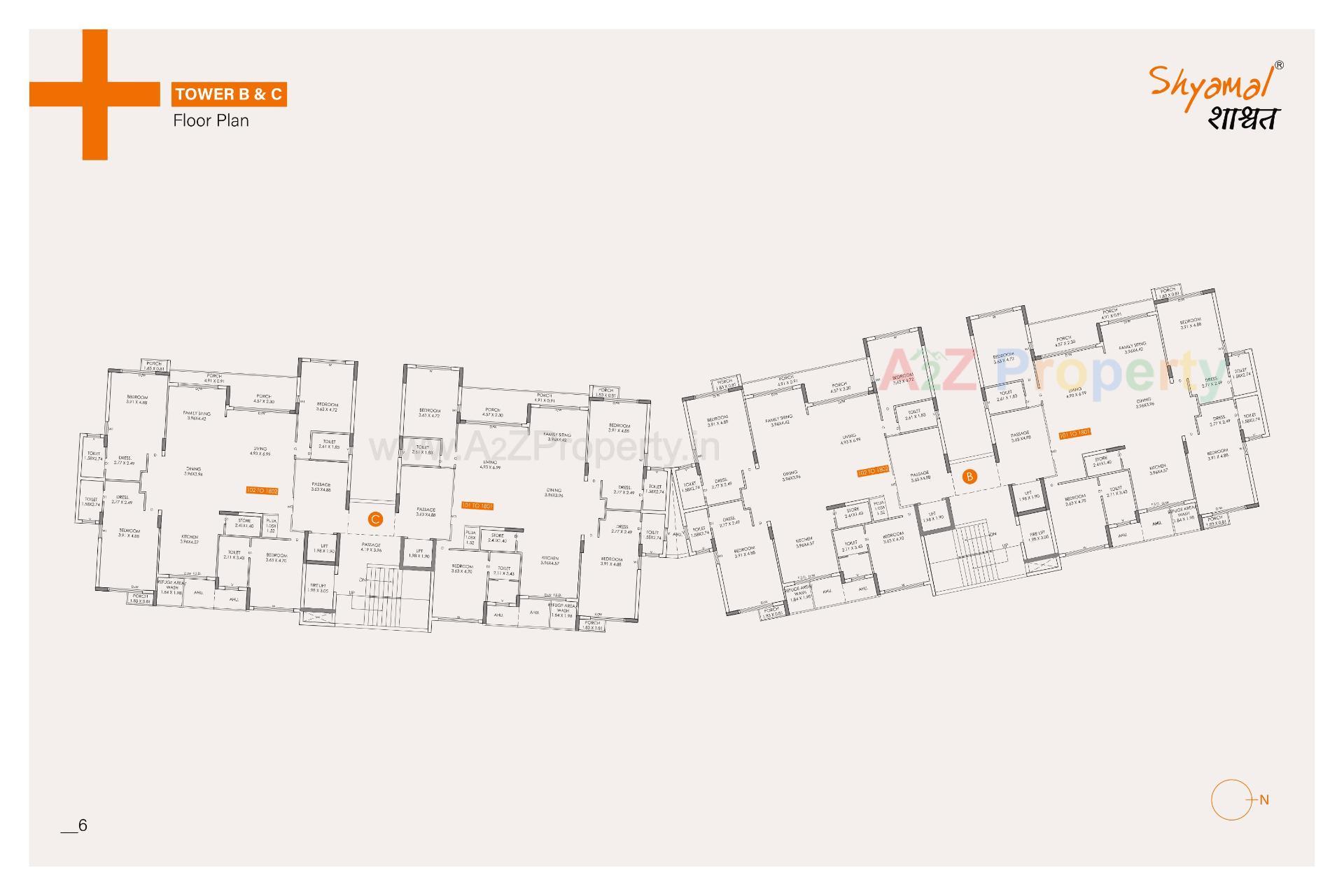 Layout of real estate project Shyamal Shashwat located at Motamava, Rajkot, Gujarat