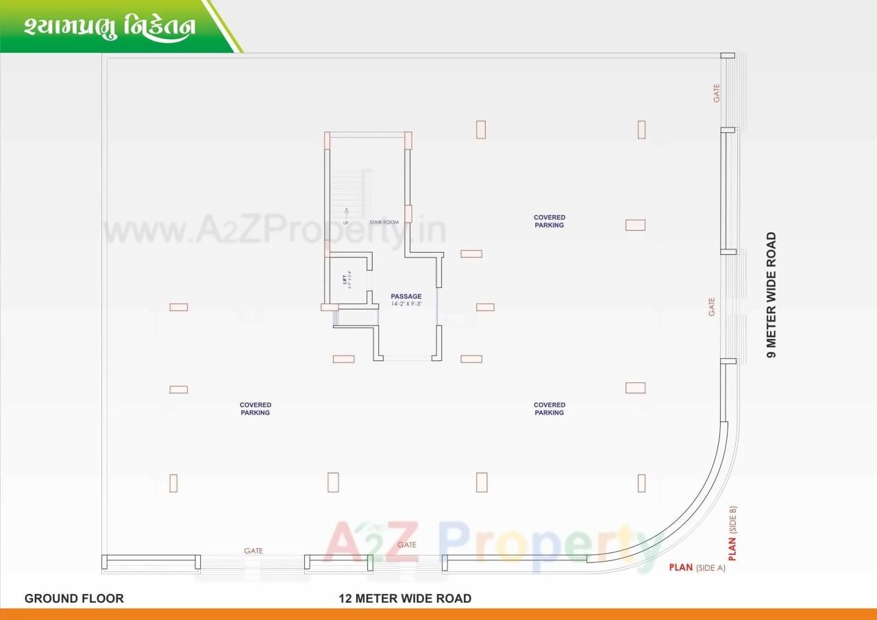 Layout of real estate project Shyamprabhu Niketan located at Raiya, Rajkot, Gujarat