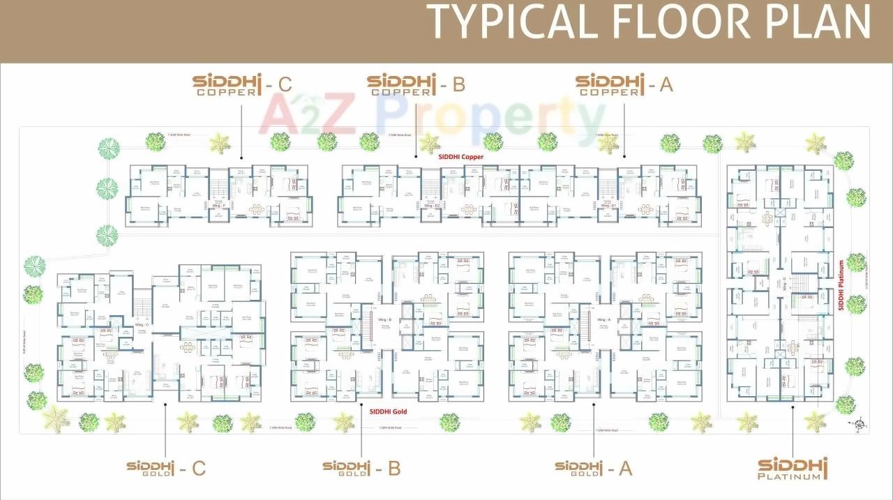 Layout of real estate project Siddhi Flats located at Mavdi, Rajkot, Gujarat