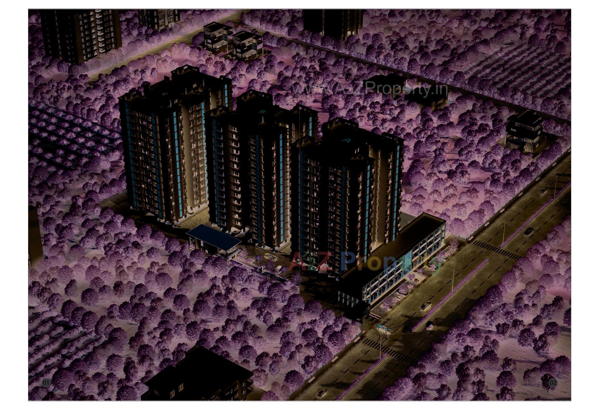 3D Elevation of real estate project Siddhi Space located at Mavdi, Rajkot, Gujarat