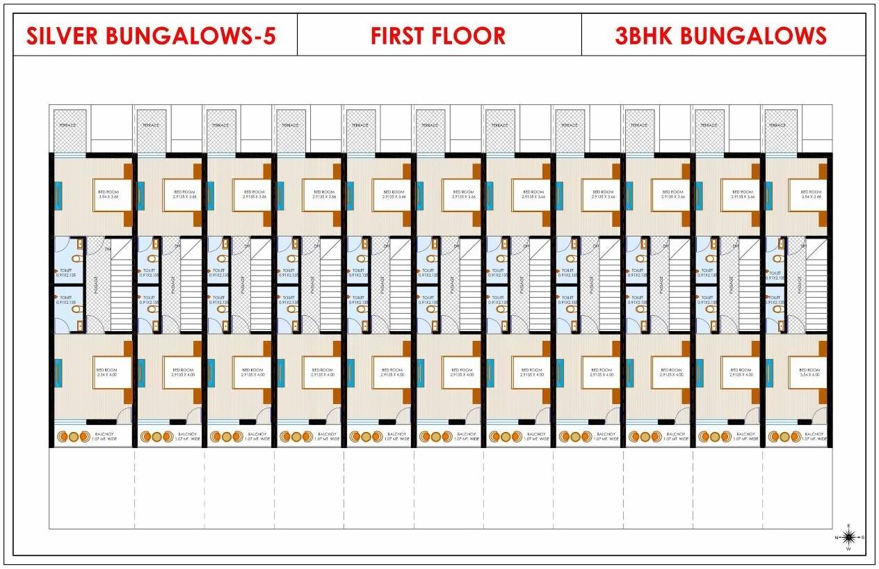 Layout of real estate project Silver Bungalows  () located at Rajkot, Rajkot, Gujarat