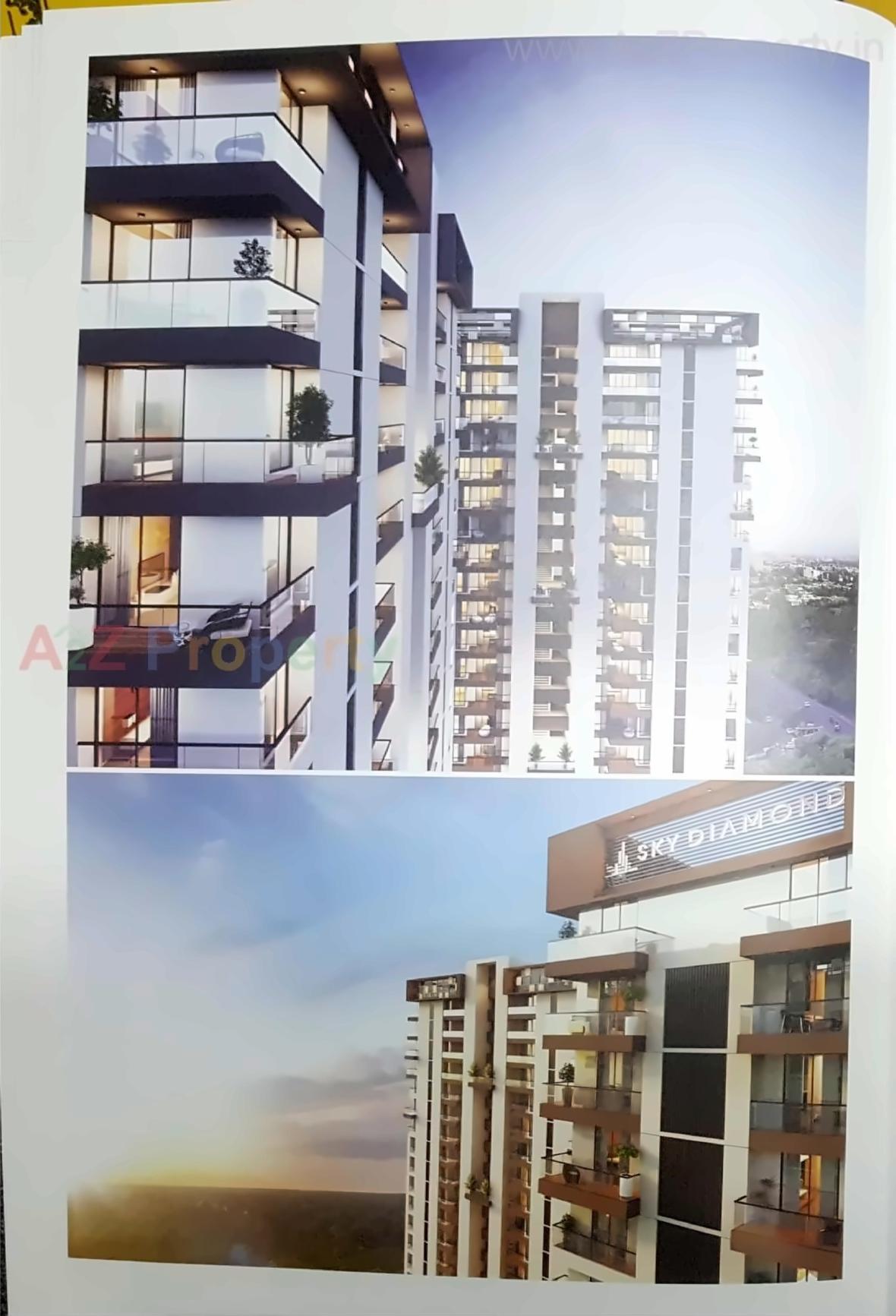 3D Elevation of real estate project Sky Diamond located at Mavdi, Rajkot, Gujarat