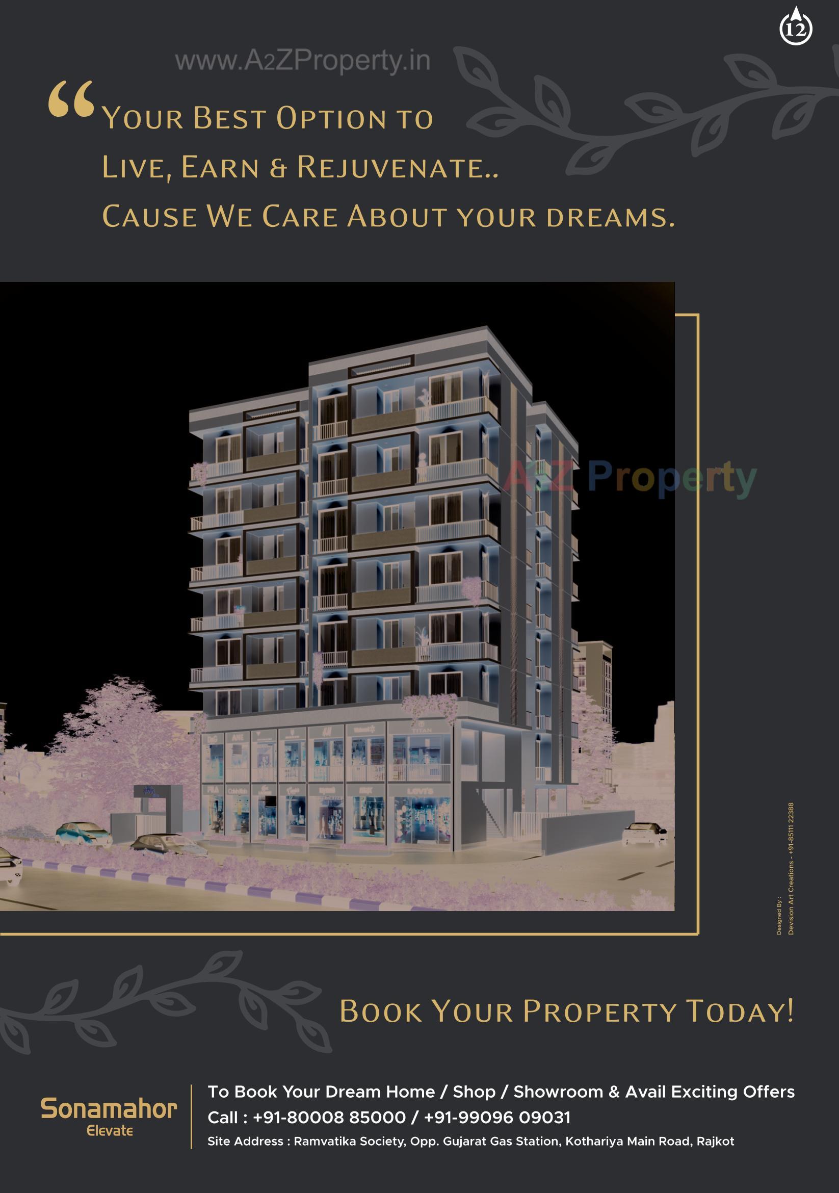 3D Elevation of real estate project Sonamahor Elevate located at Kothariya, Rajkot, Gujarat