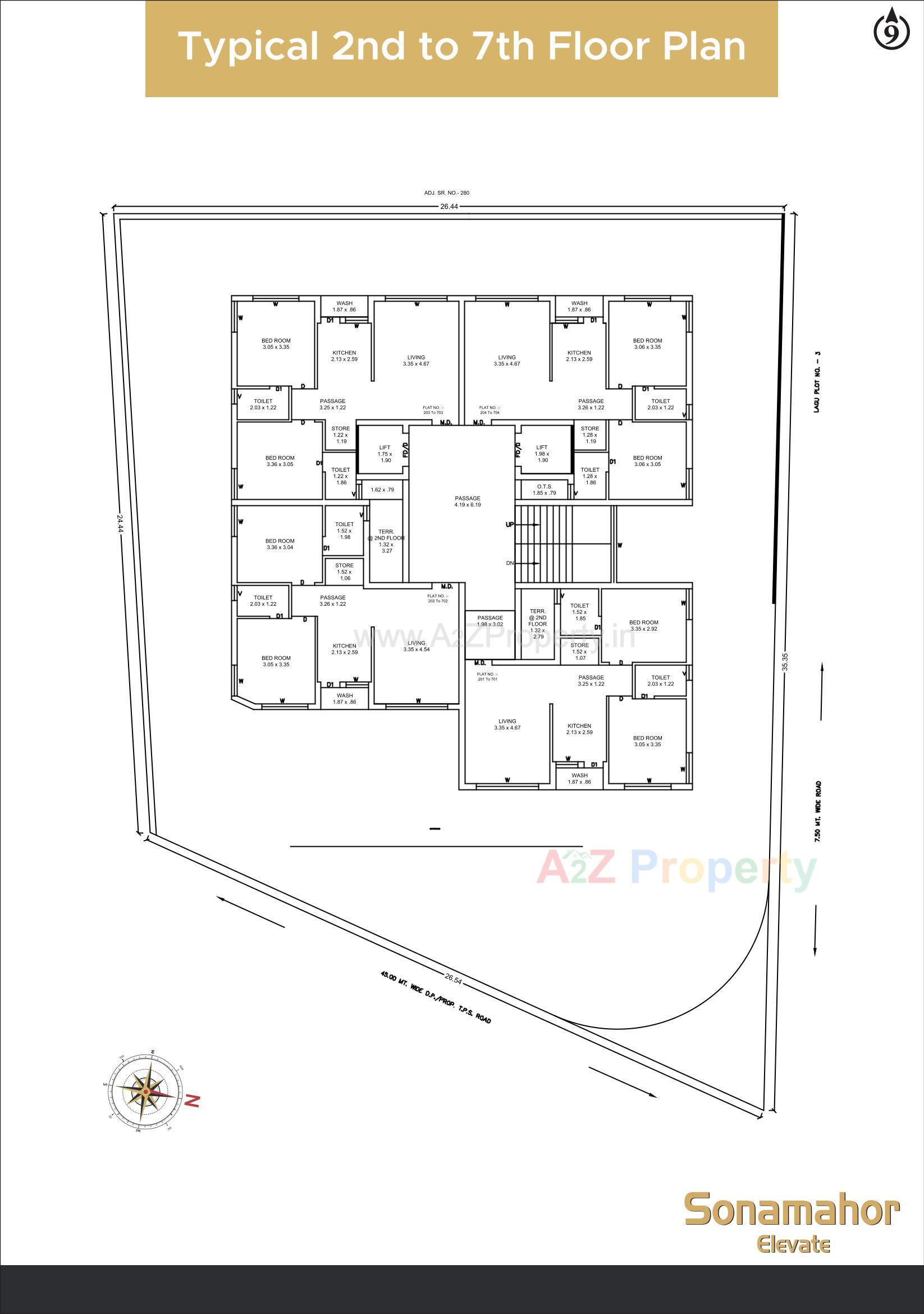 Layout of real estate project Sonamahor Elevate located at Kothariya, Rajkot, Gujarat