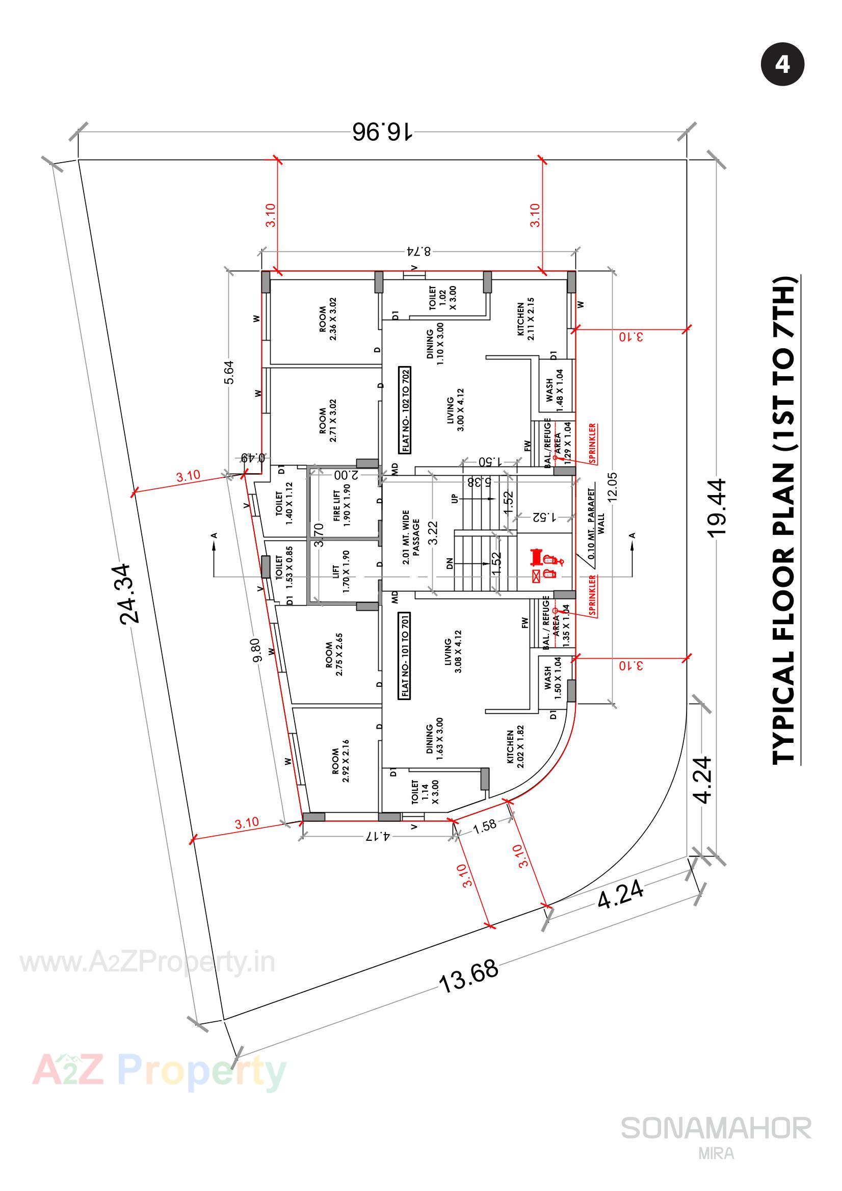 Layout of real estate project Sonamahor Mira located at Mavdi, Rajkot, Gujarat