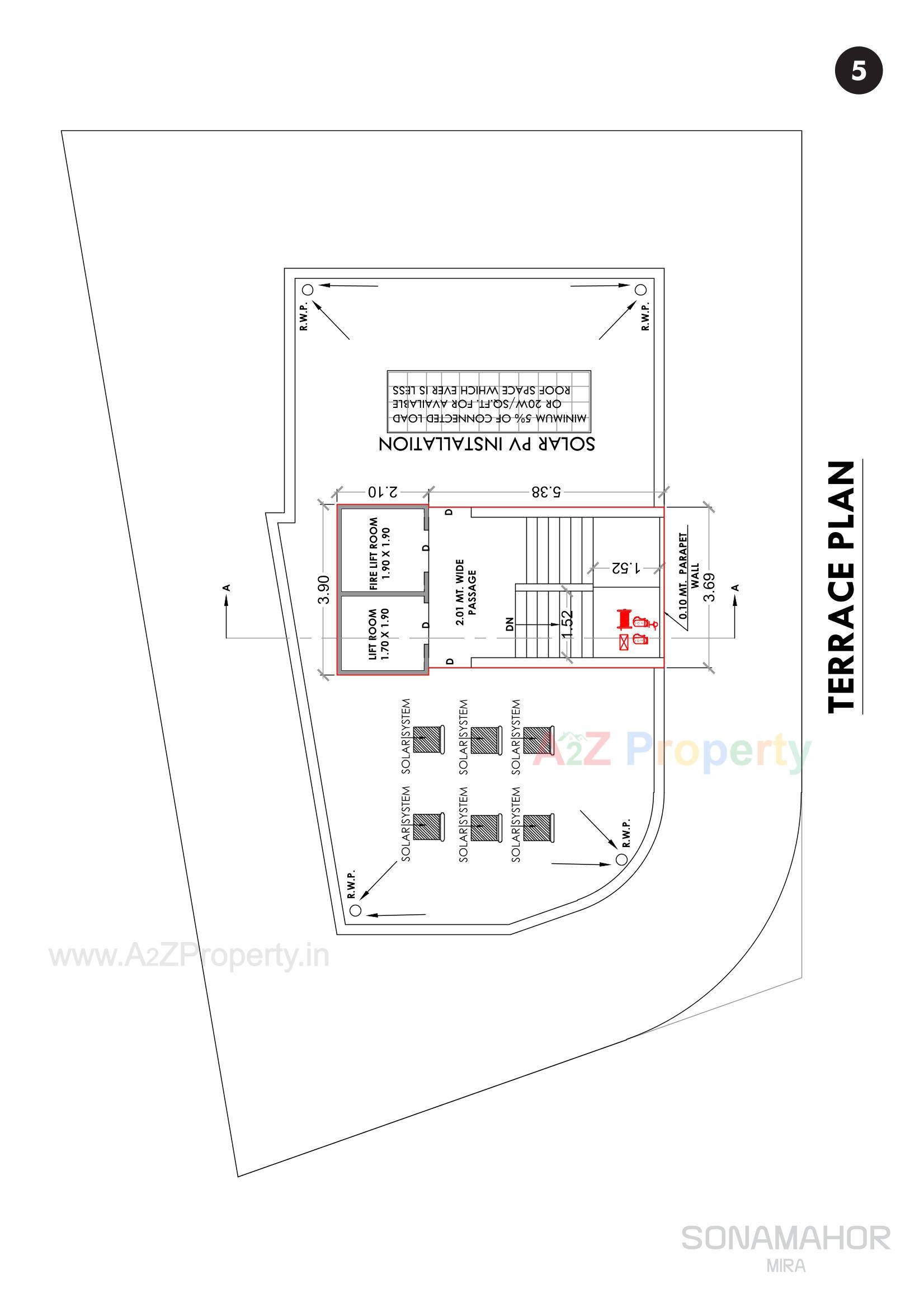 Layout of real estate project Sonamahor Mira located at Mavdi, Rajkot, Gujarat
