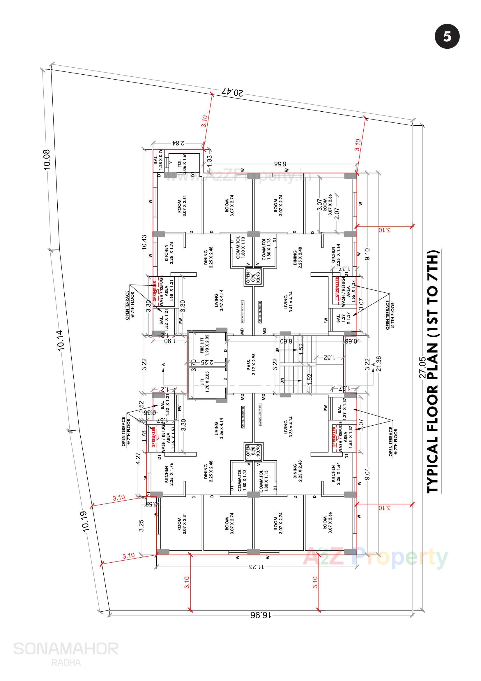 Layout of real estate project Sonamahor Radha located at Mavdi, Rajkot, Gujarat