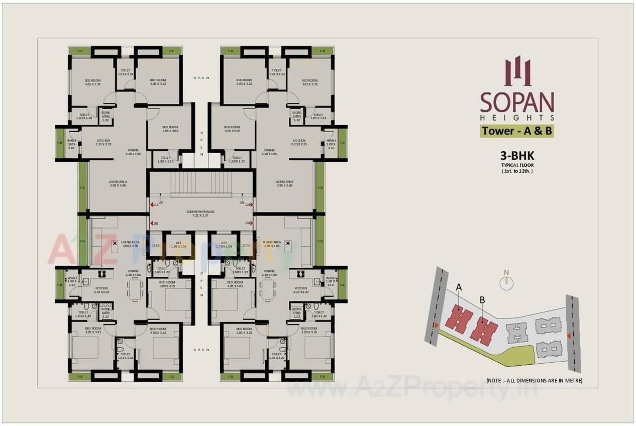 Layout of real estate project Sopan Heights located at Raiya, Rajkot, Gujarat