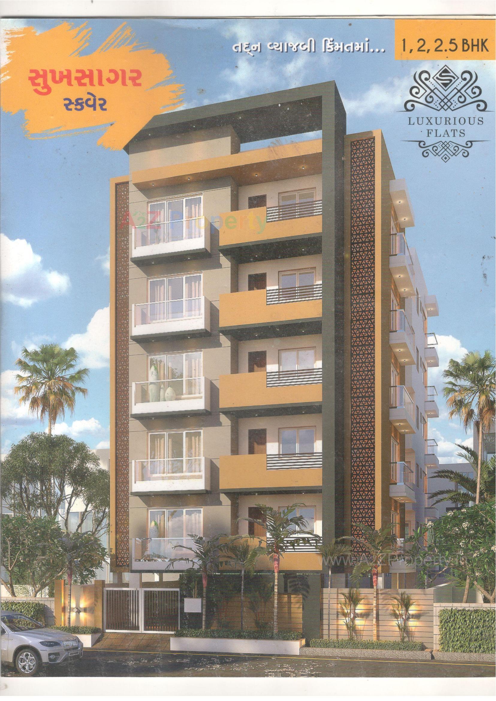 3D Elevation of real estate project Sukhsagar Square located at Rajkot, Rajkot, Gujarat