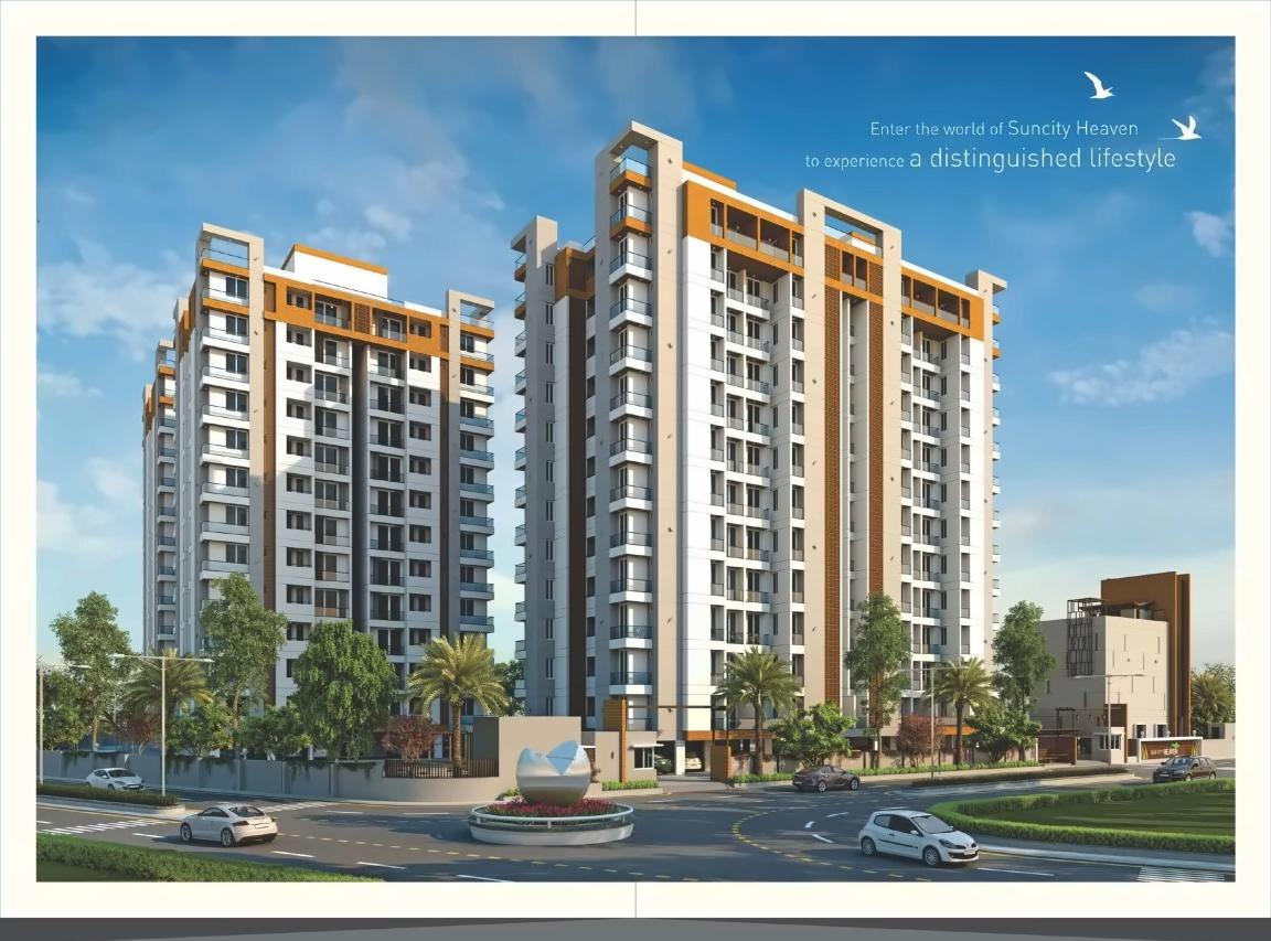 3D Elevation of real estate project Suncity Heaven located at Raiya, Rajkot, Gujarat