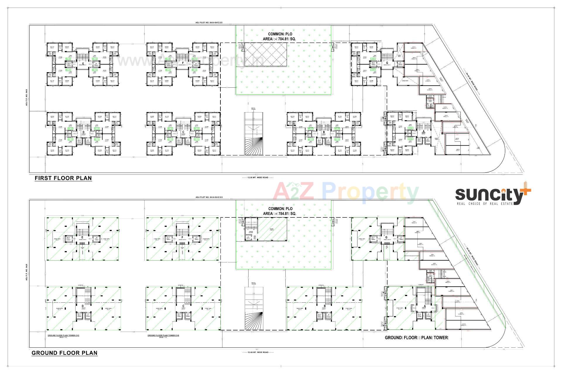 Layout of real estate project Suncity Plus located at Raiya, Rajkot, Gujarat