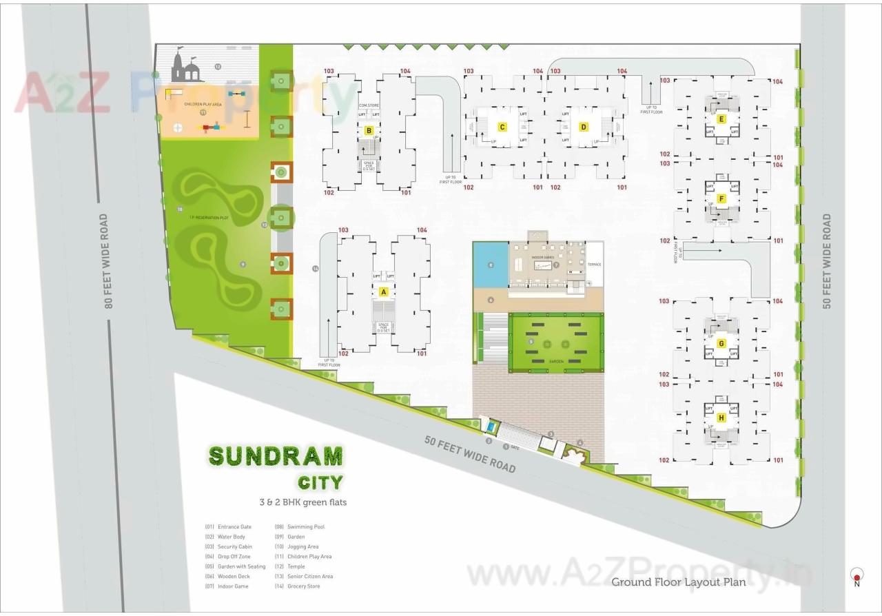 Layout of real estate project Sundaram City located at Madhapar, Rajkot, Gujarat