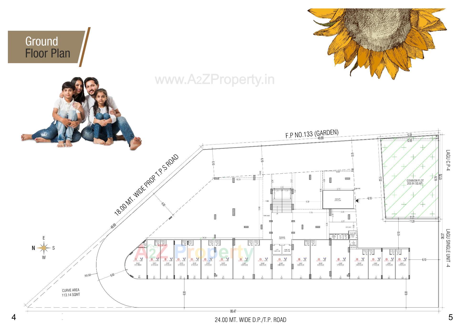Layout of real estate project Sunflower Heights located at Ronki, Rajkot, Gujarat