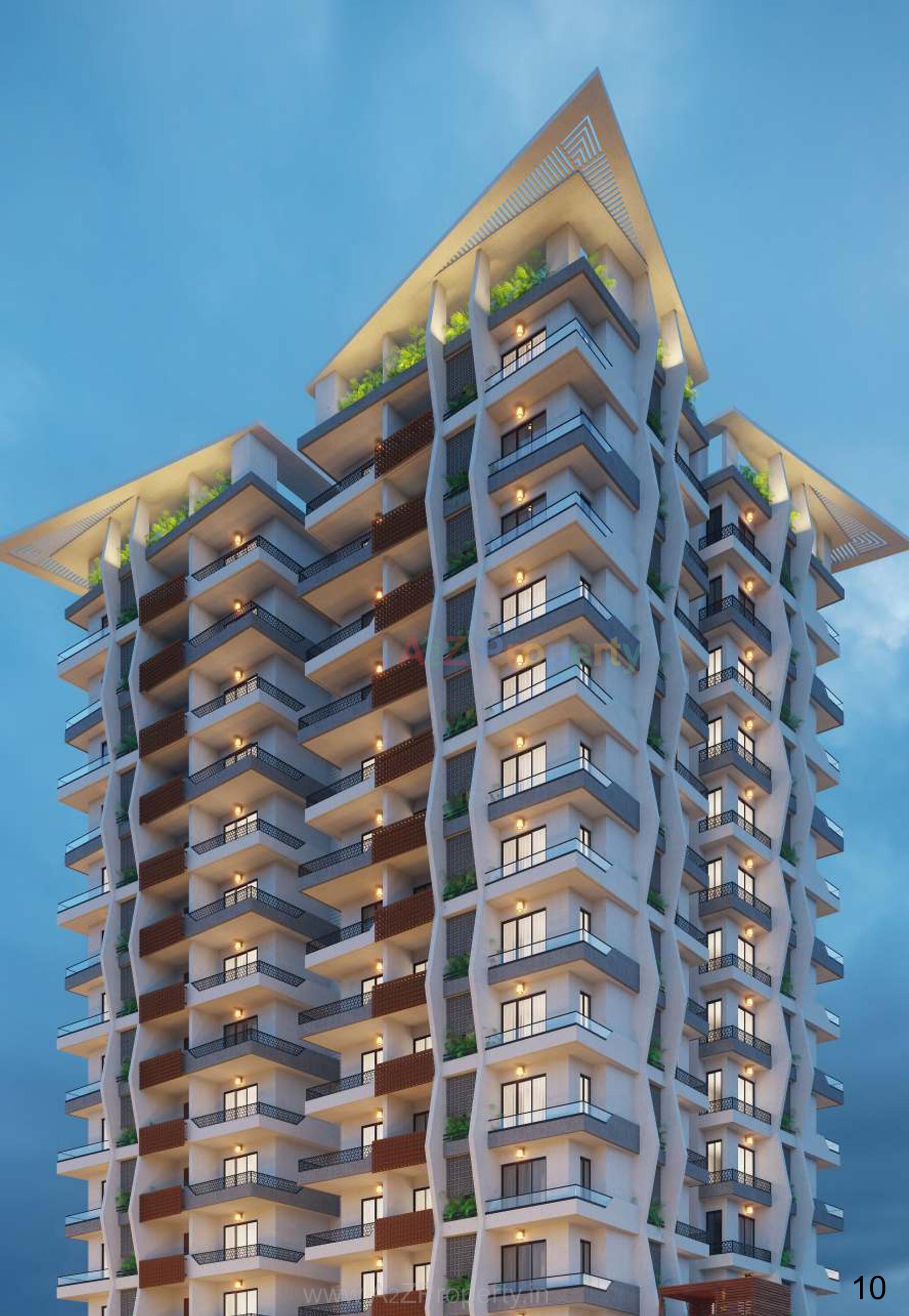 3D Elevation of real estate project Sunflower Heights located at Ronki, Rajkot, Gujarat