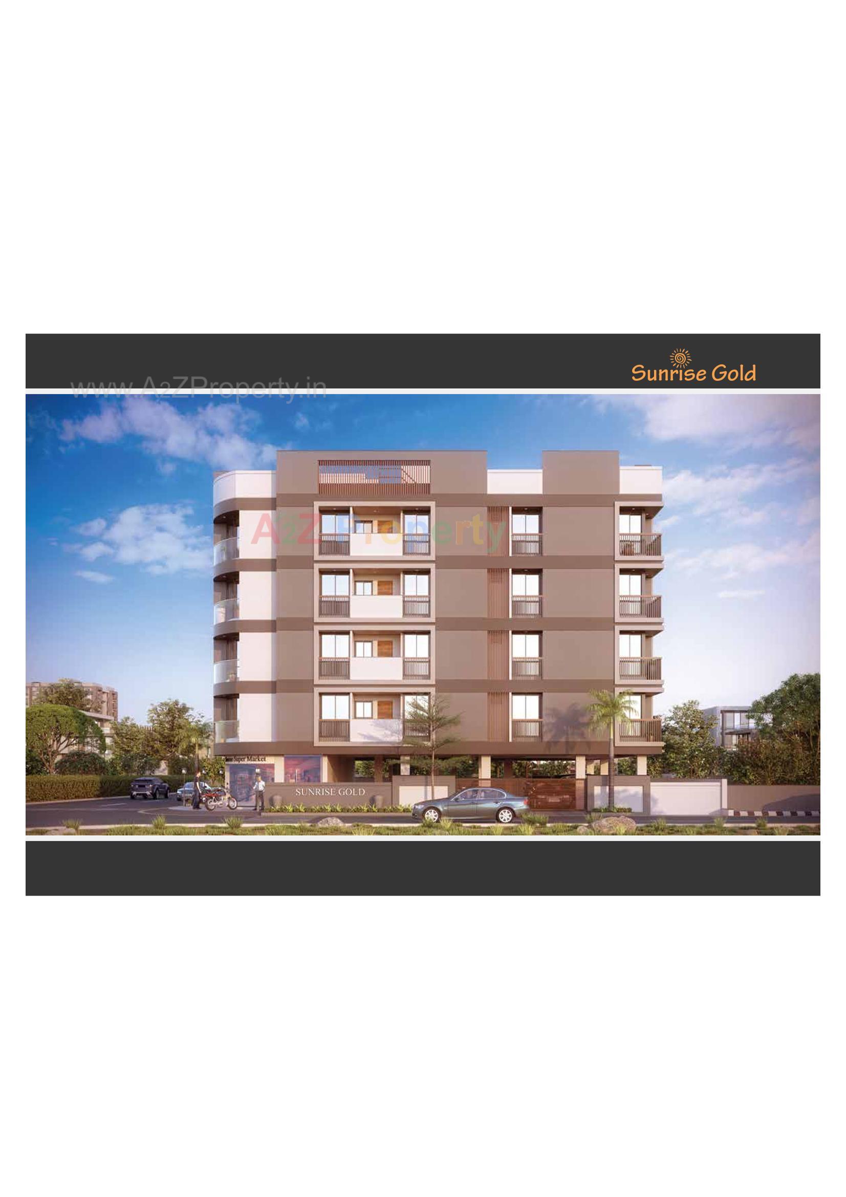 3D Elevation of real estate project Sunrise Gold located at Ghanteshwar, Rajkot, Gujarat