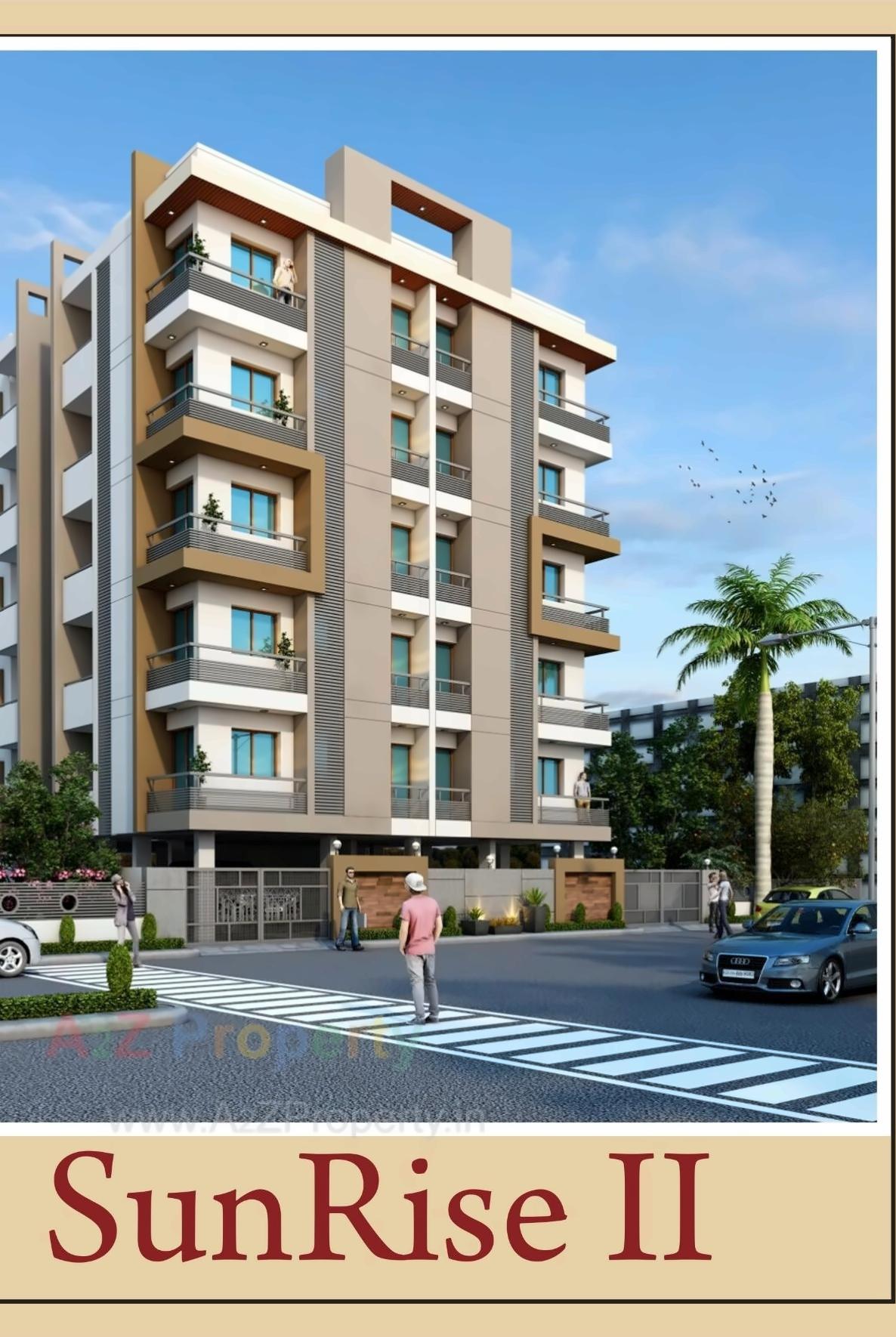 3D Elevation of real estate project Sunrise Ii located at Ghanteshwar, Rajkot, Gujarat