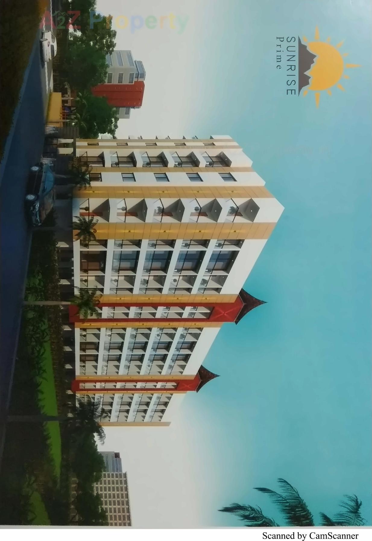 3D Elevation of real estate project Sunrise Prime located at Ghanteshwar, Rajkot, Gujarat