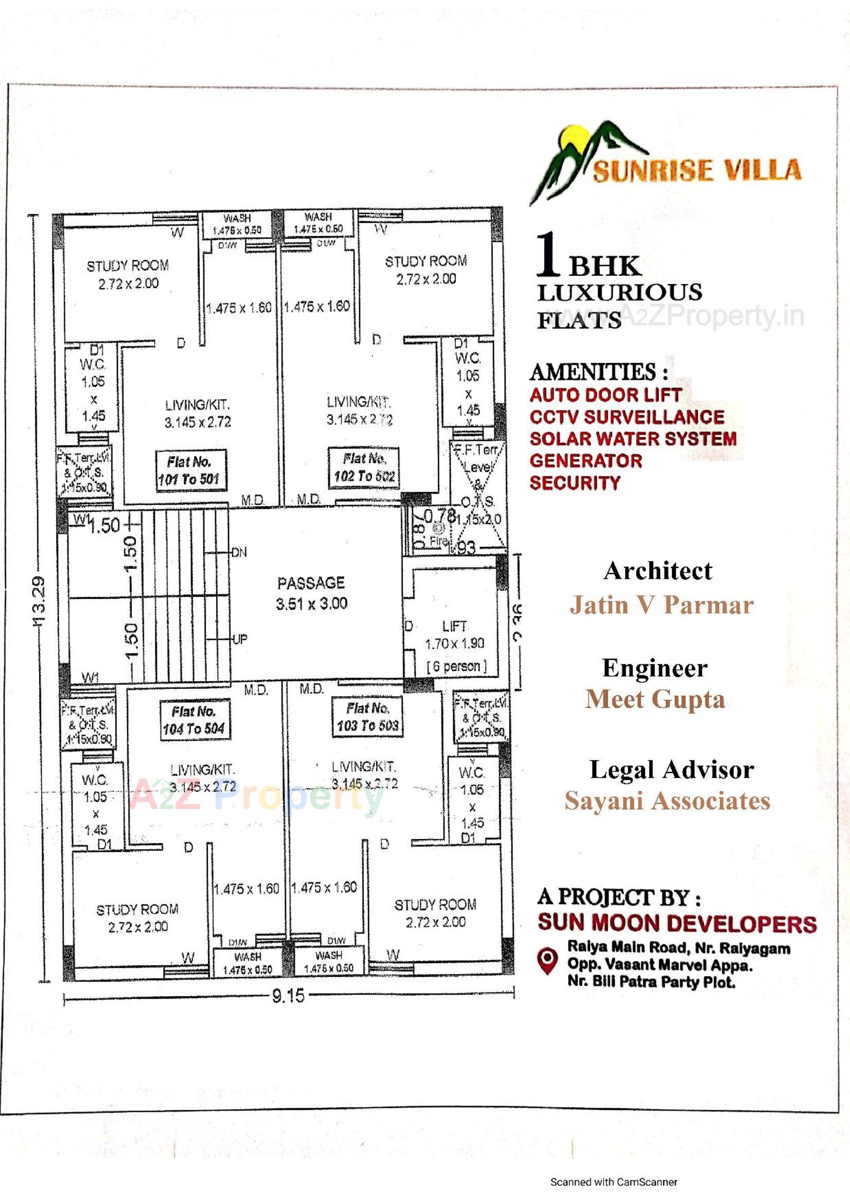 Layout of real estate project Sunrise Villa located at Raiya, Rajkot, Gujarat