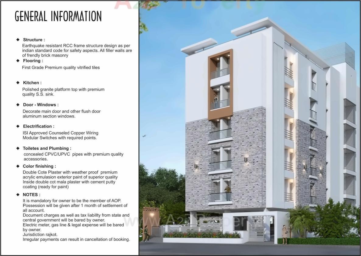 3D Elevation of real estate project Sunrise located at Ghanteshwar, Rajkot, Gujarat