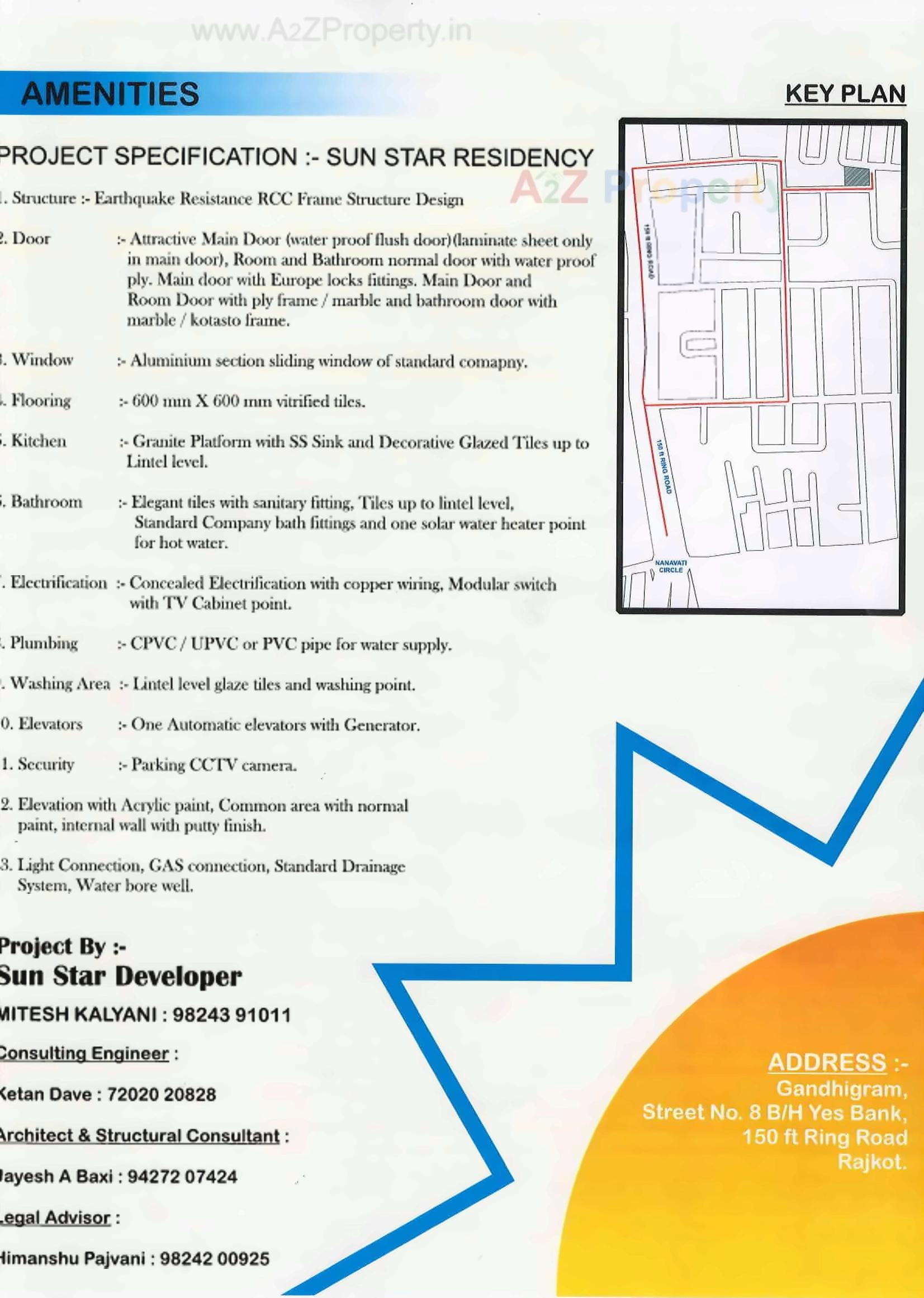  of real estate project Sunstar Residency located at Raiya, Rajkot, Gujarat