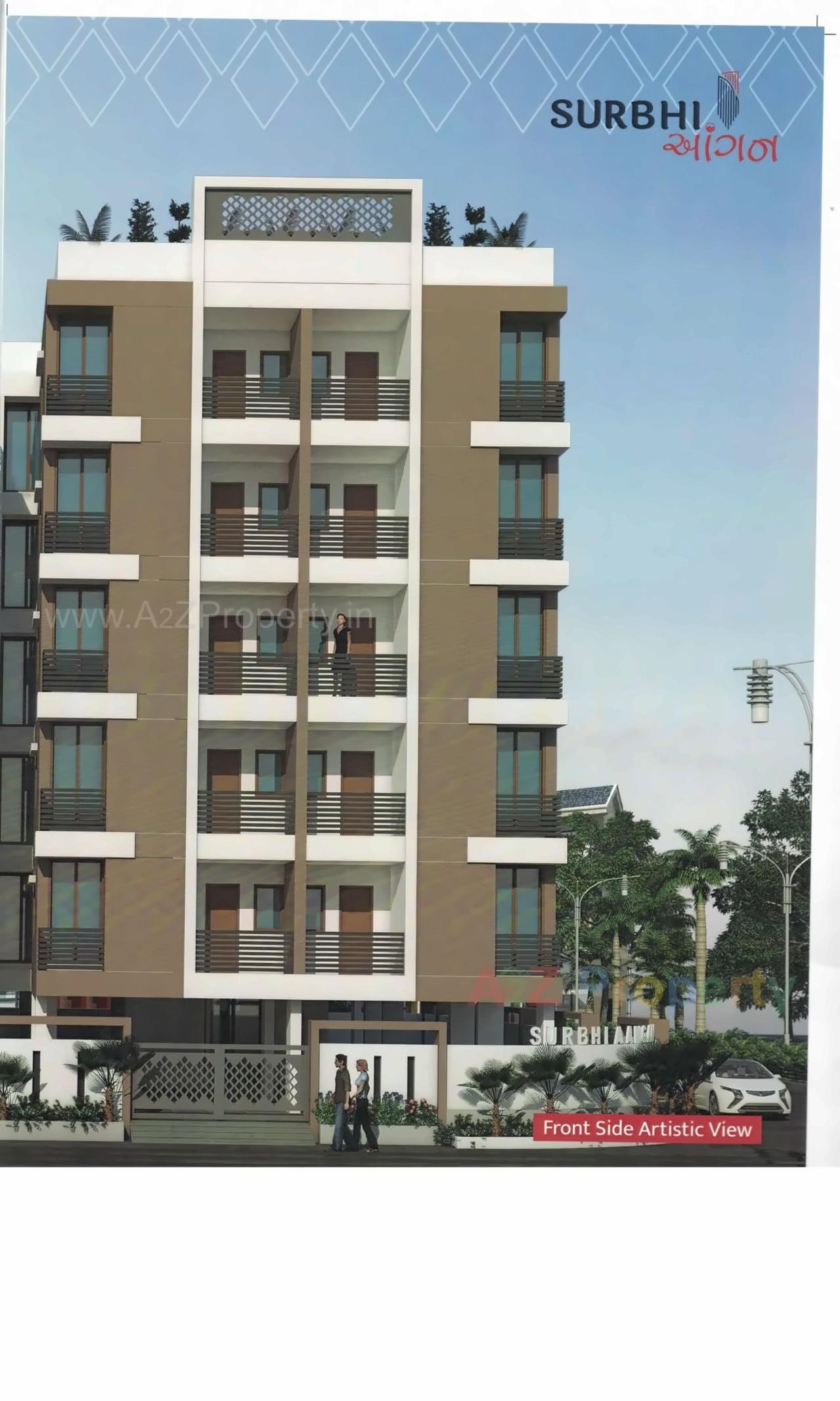 3D Elevation of real estate project Surbhi Aangan located at Kotharia, Rajkot, Gujarat