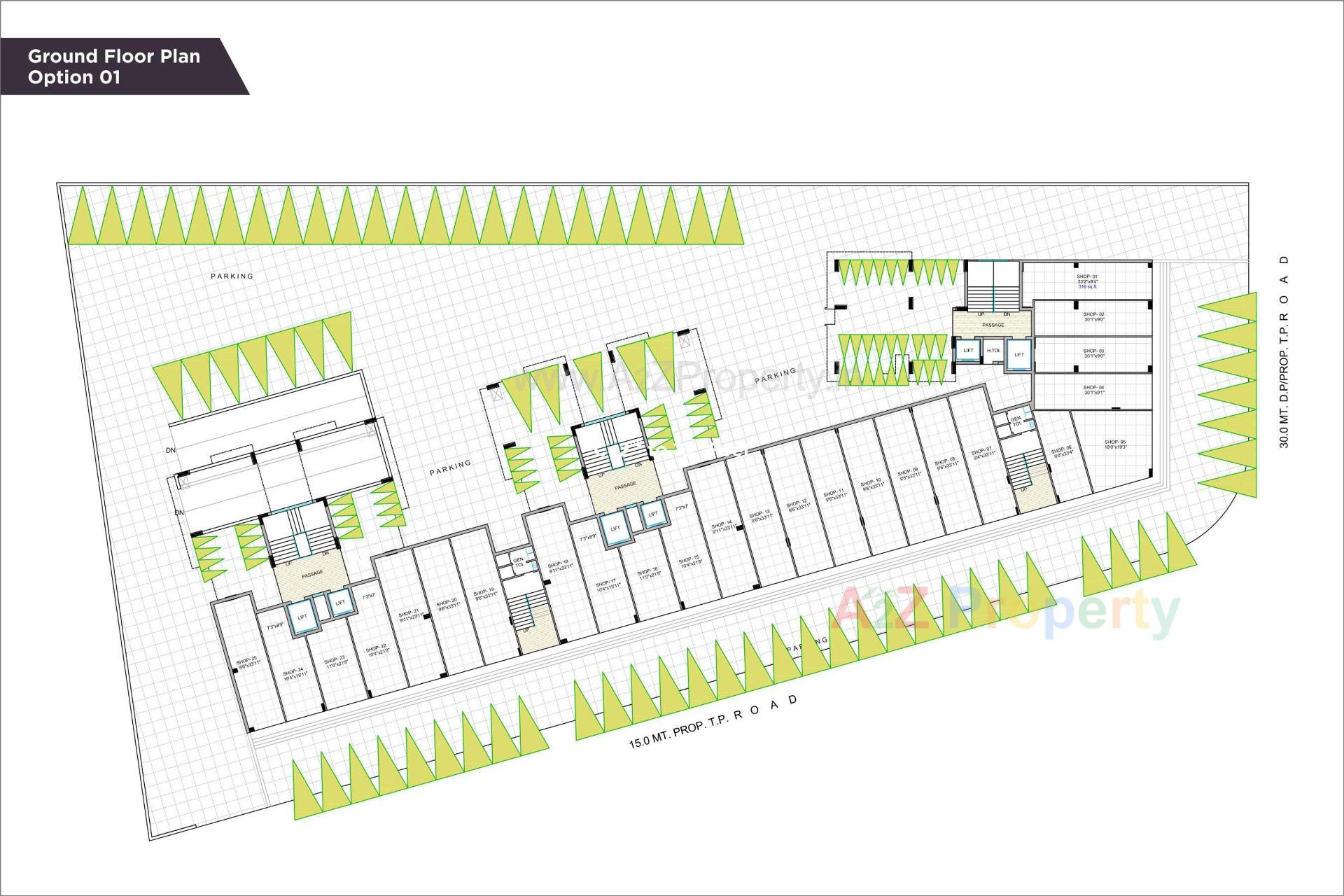 Layout of real estate project Suvarna Heights located at Mavdi, Rajkot, Gujarat