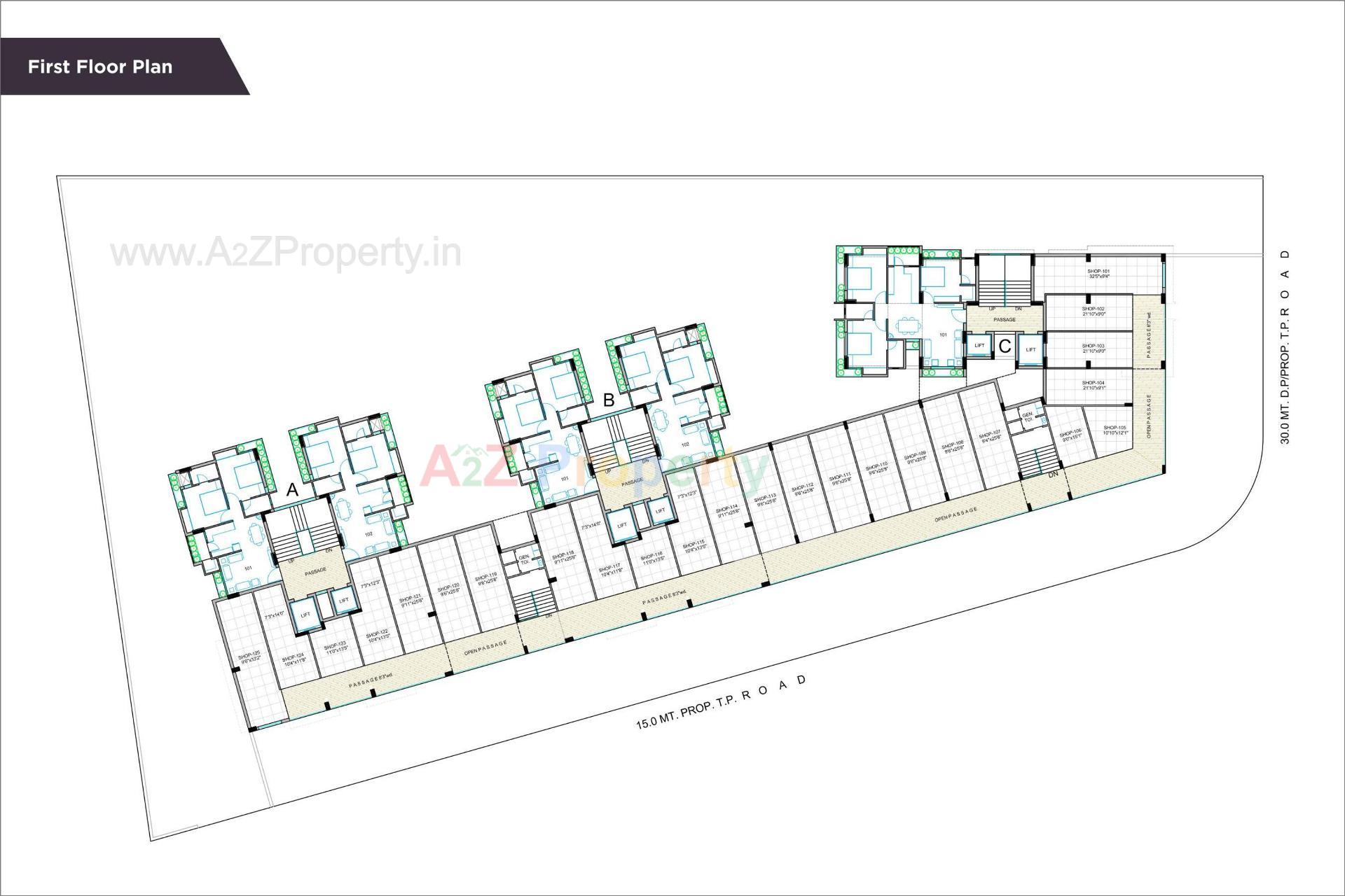 Layout of real estate project Suvarna Heights located at Mavdi, Rajkot, Gujarat