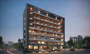 Elevation of real estate project Swayam Space located at Mavdi, Rajkot, Gujarat