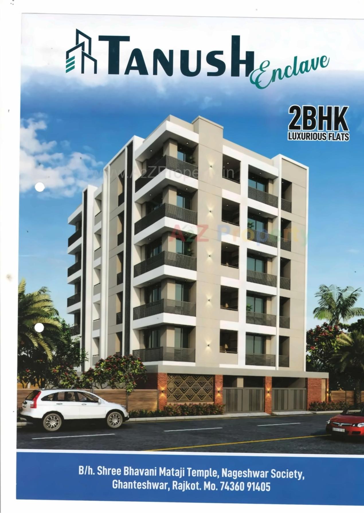 3D Elevation of real estate project Tanush Enclave located at Ghanteshwar, Rajkot, Gujarat