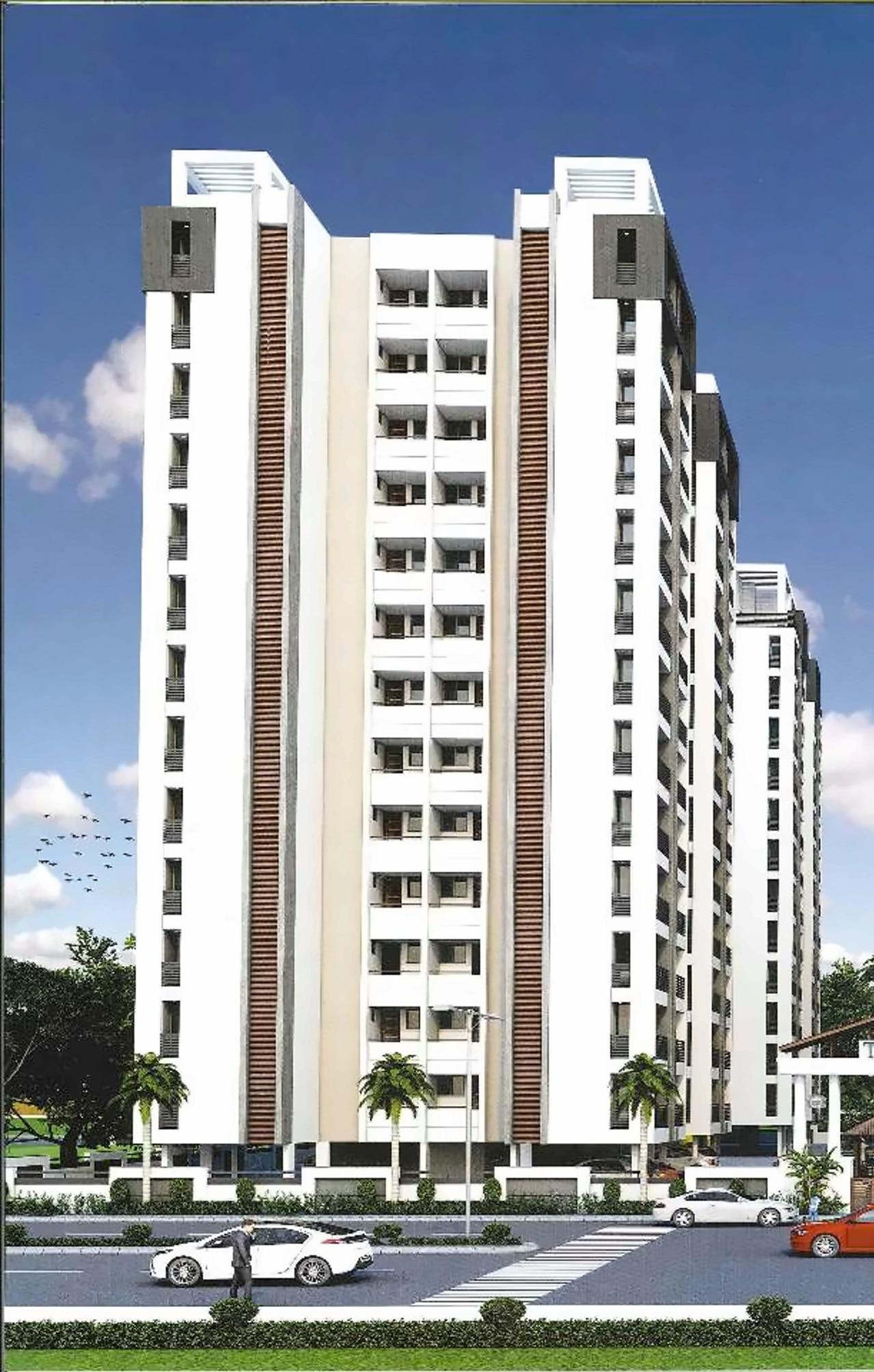 3D Elevation of real estate project Tapan Heights located at Vavadi, Rajkot, Gujarat