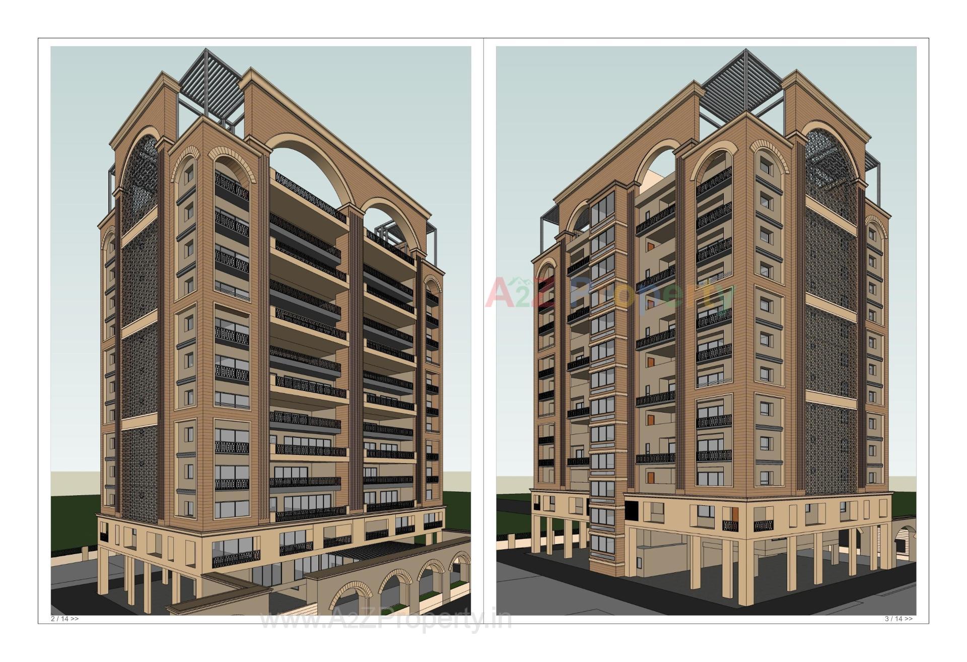 3D Elevation of real estate project The Atlantis located at Kankot, Rajkot, Gujarat