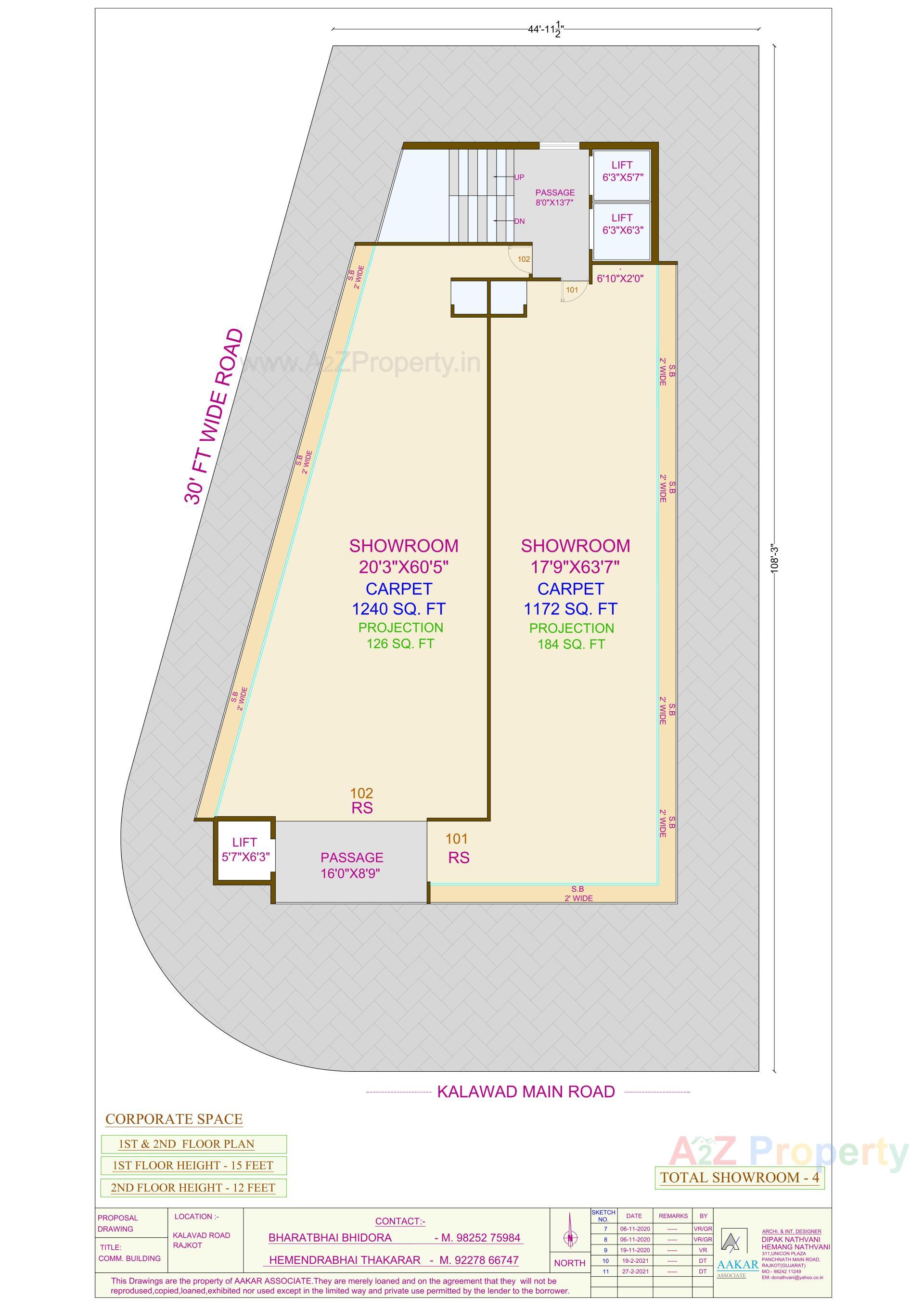 Layout of real estate project The Corporate Space located at Nana-mava, Rajkot, Gujarat