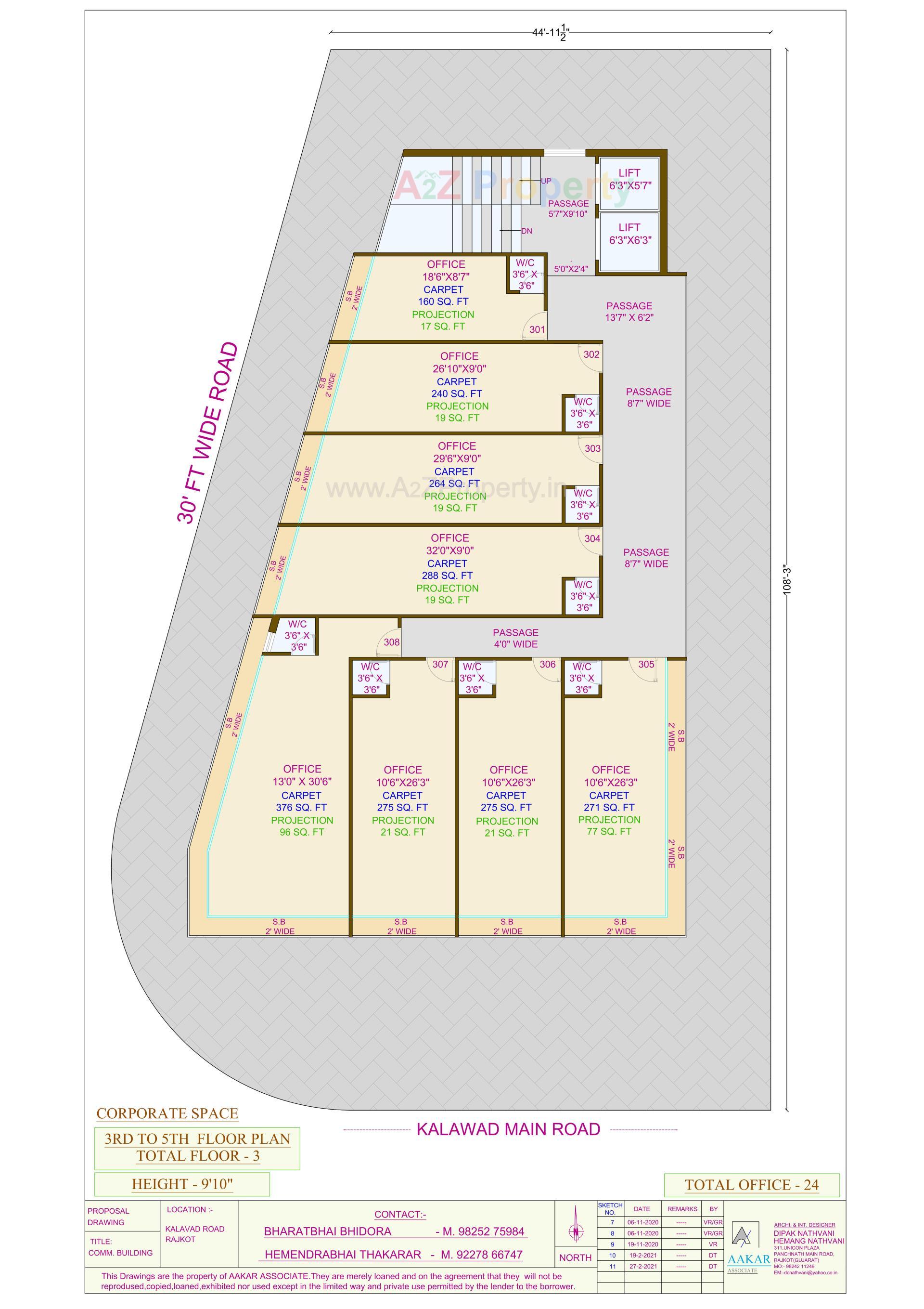 Layout of real estate project The Corporate Space located at Nana-mava, Rajkot, Gujarat